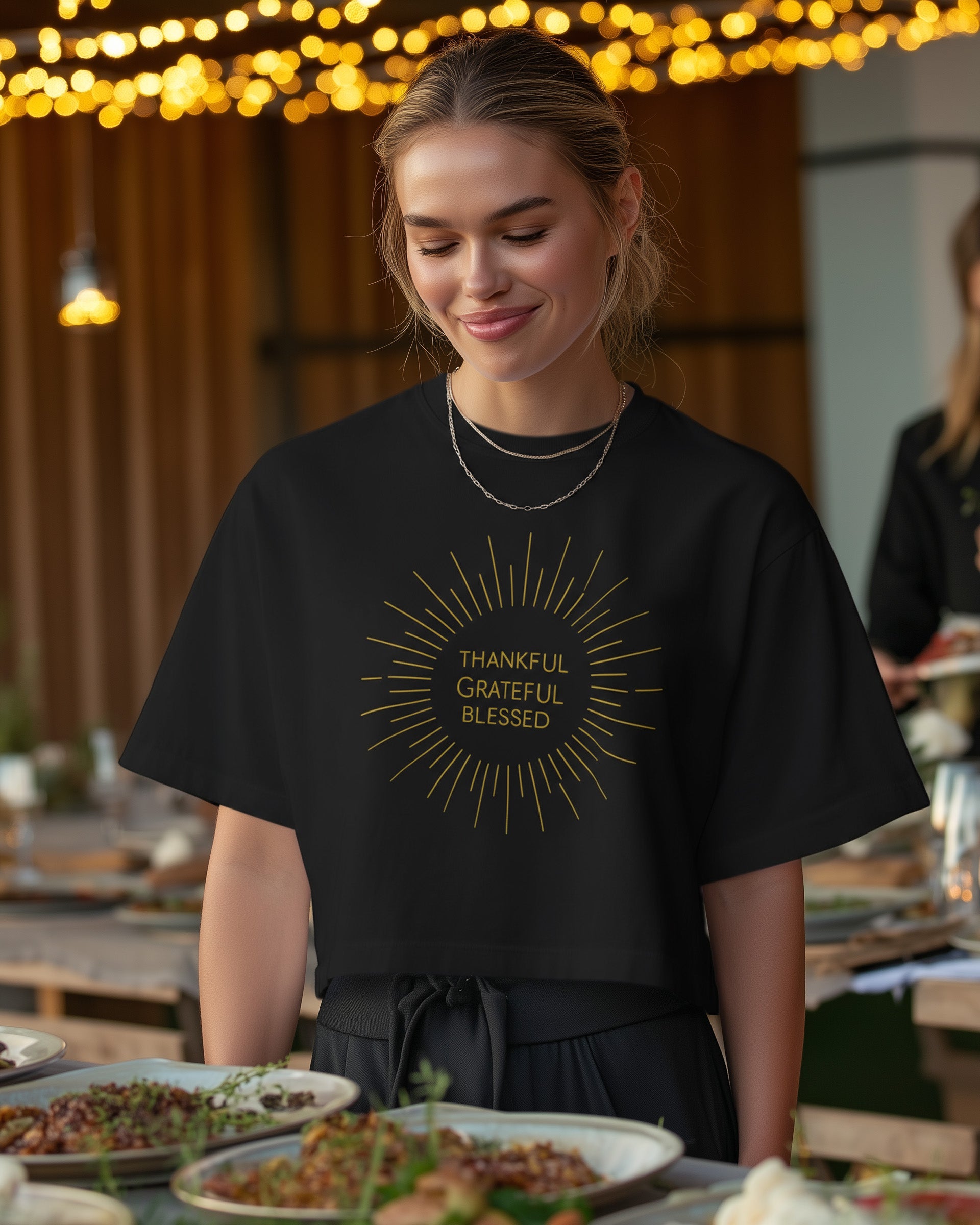 Thankful Grateful Blessed Boxy Tee (Sun) - Women's