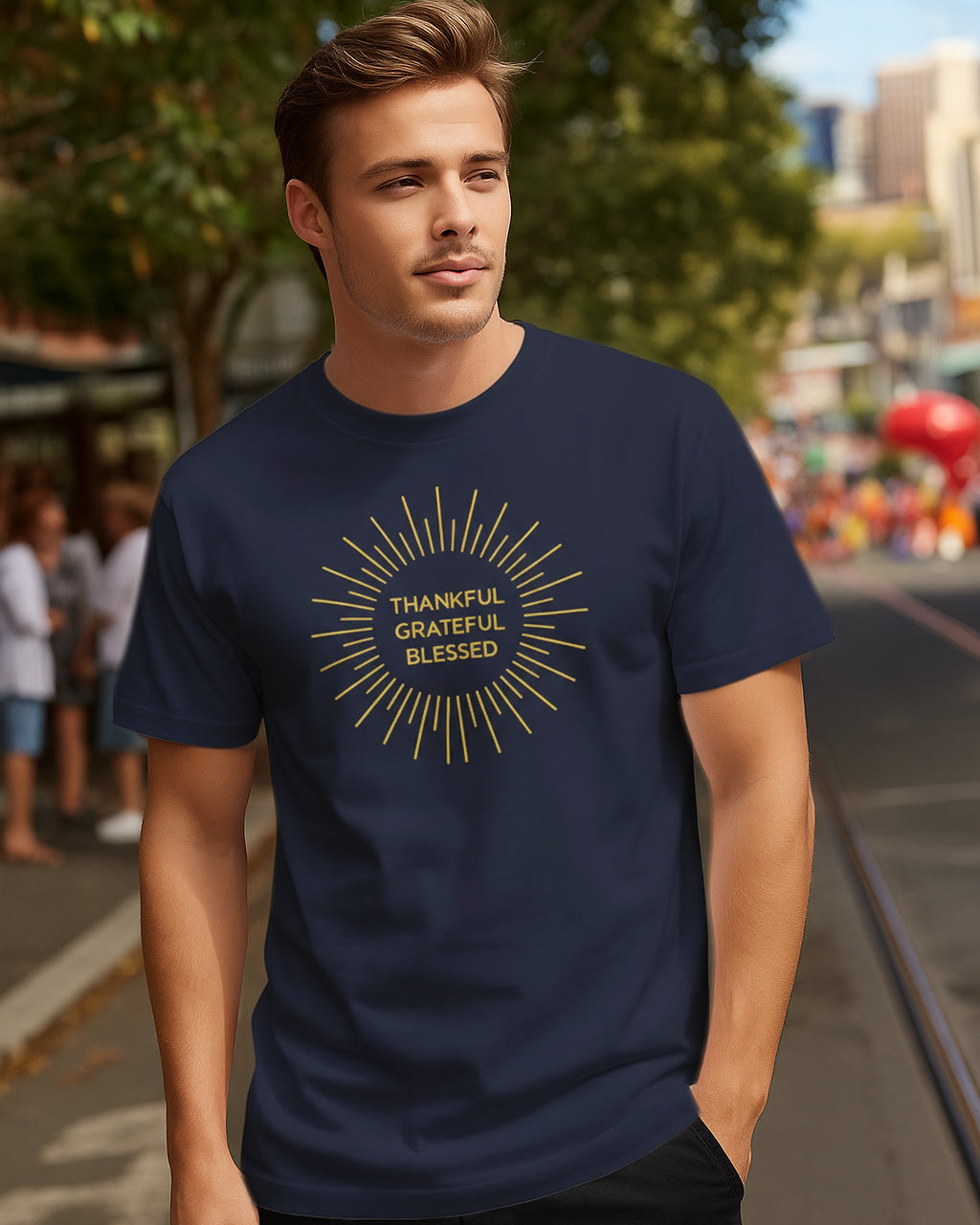 Thankful Grateful Blessed Boxy Tee (Sun) - Men’s