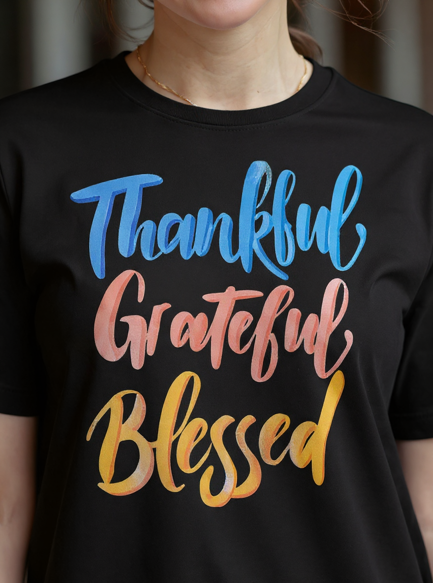 Thankful. Grateful. Blessed. Relaxed Tee - Women's