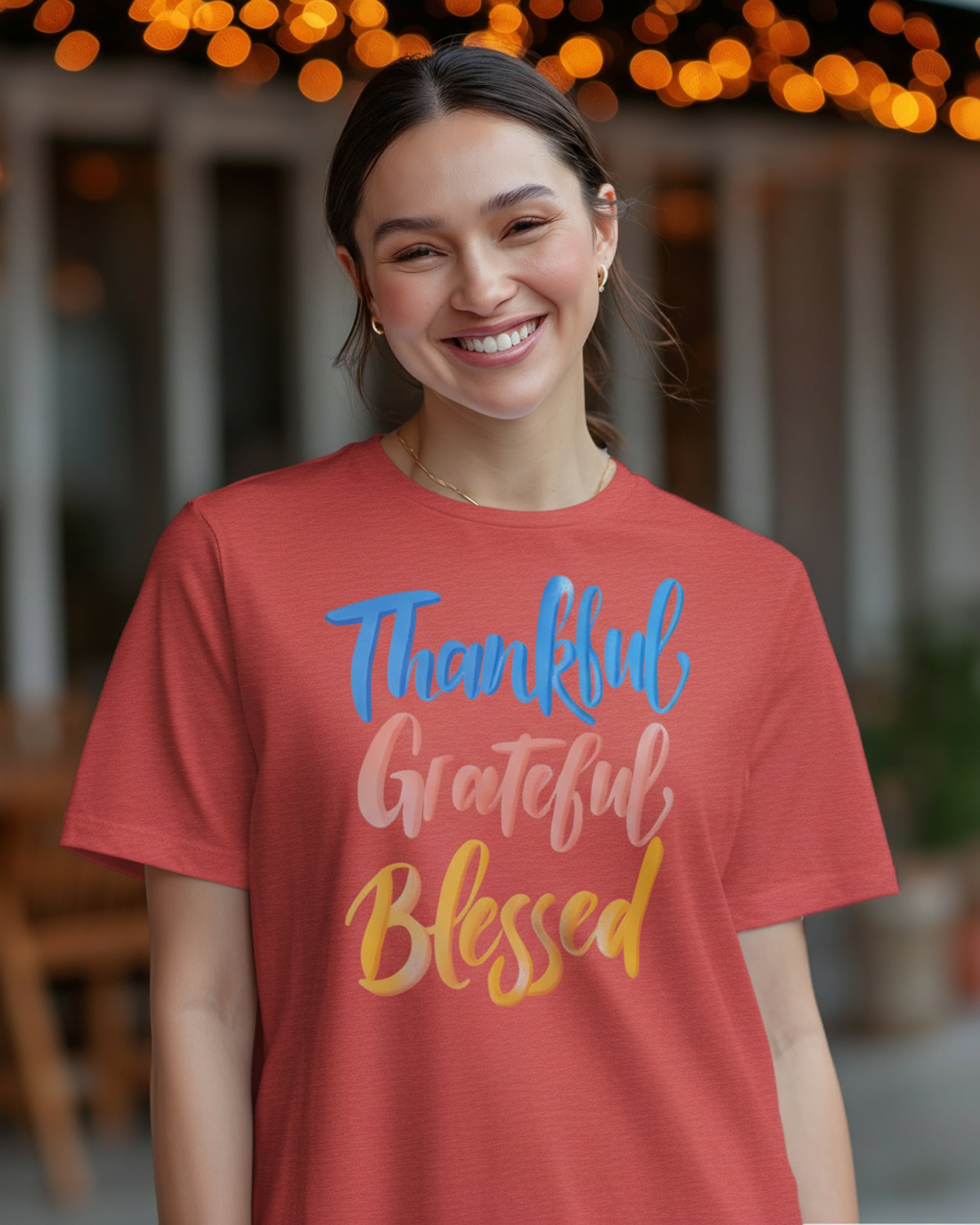 Thankful. Grateful. Blessed. Relaxed Tee - Women's