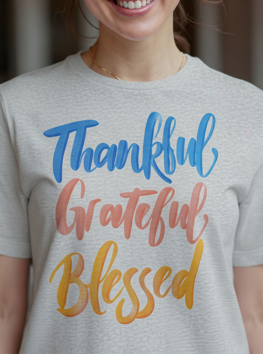 Thankful. Grateful. Blessed. Relaxed Tee - Women's