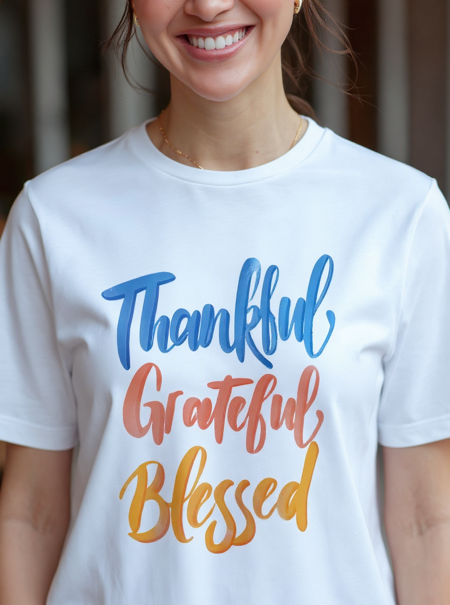 Thankful. Grateful. Blessed. Relaxed Tee - Women's