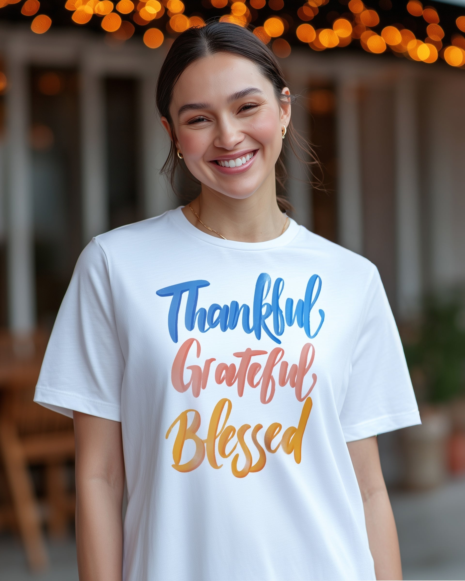 Thankful. Grateful. Blessed. Relaxed Tee - Women's