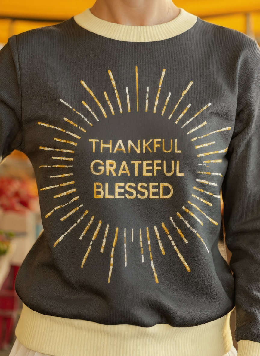 Thankful Grateful Blessed Sweater (Sun) - Women's