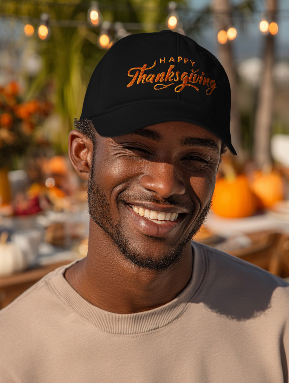 Happy Thanksgiving Cap (Orange) - Women's