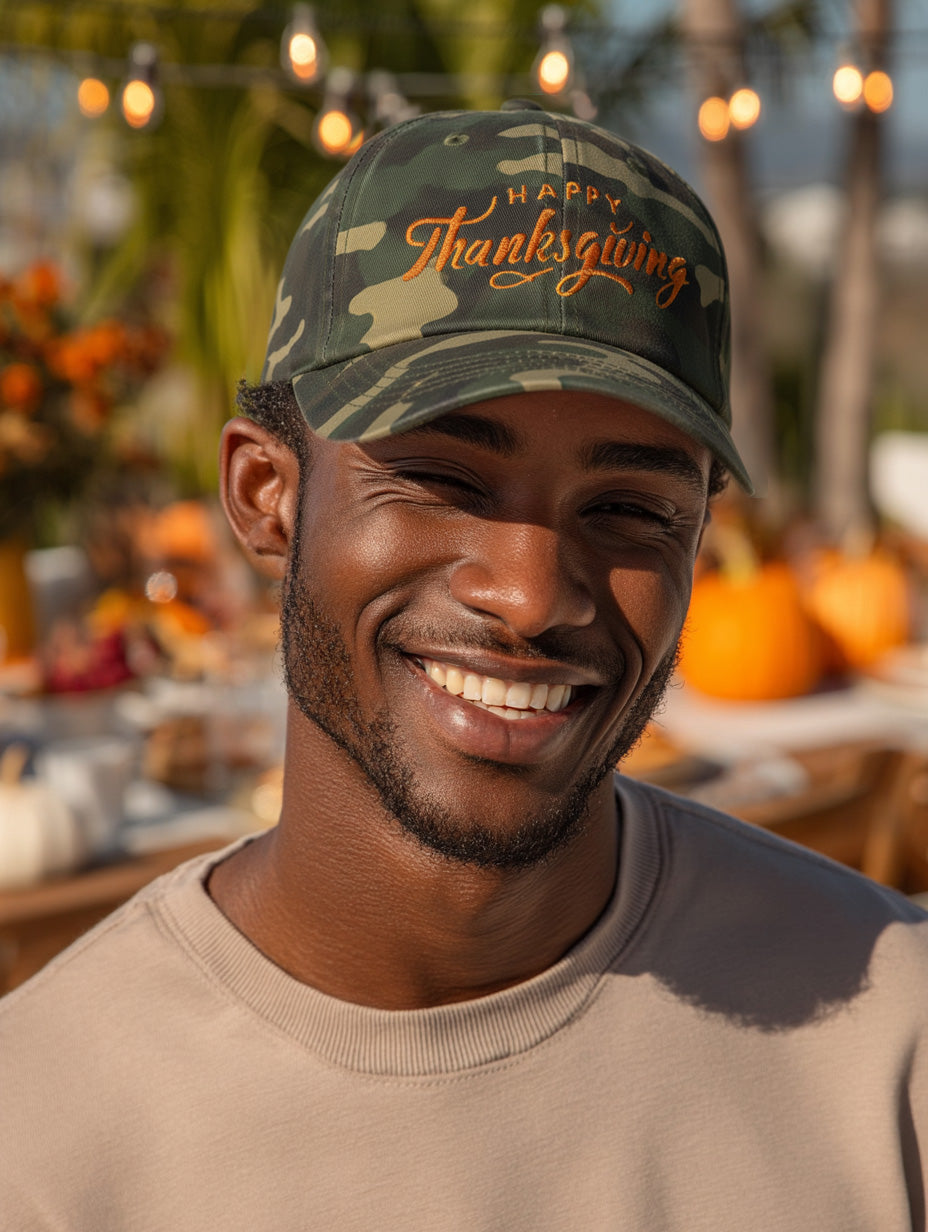 Happy Thanksgiving Cap (Orange) - Women's