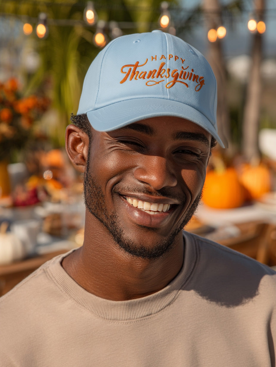 Happy Thanksgiving Cap (Orange) - Women's