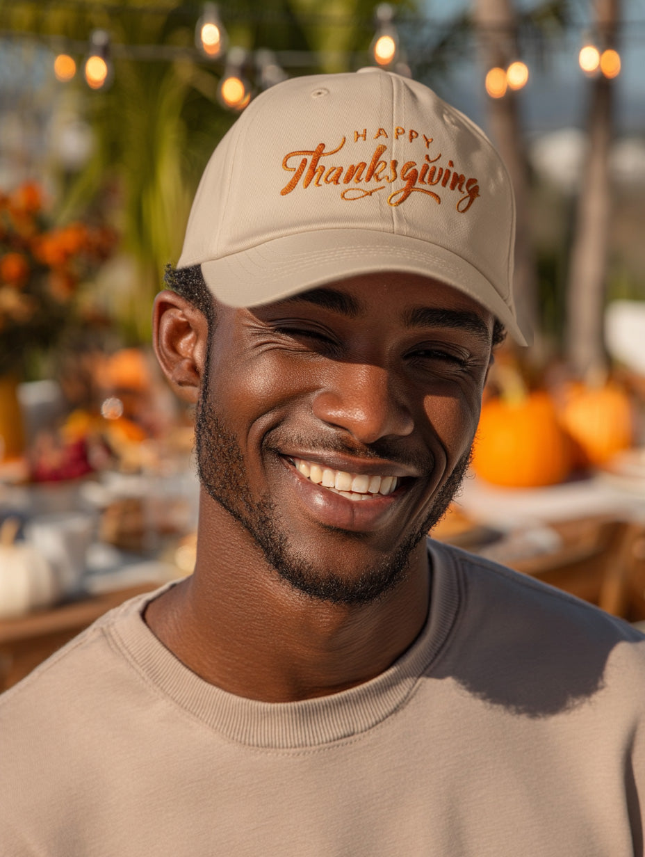 Happy Thanksgiving Cap (Orange) - Women's