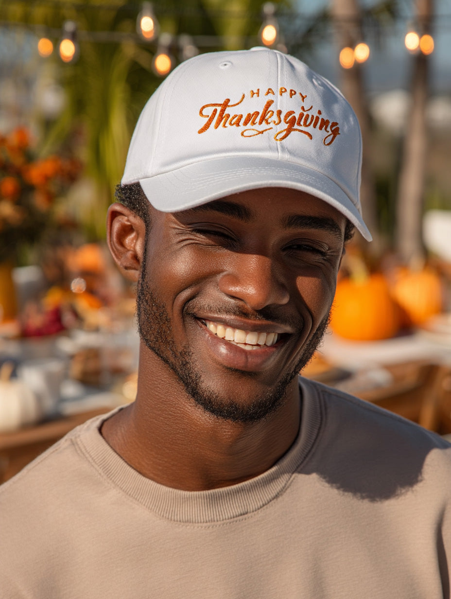Happy Thanksgiving Cap (Orange) - Women's