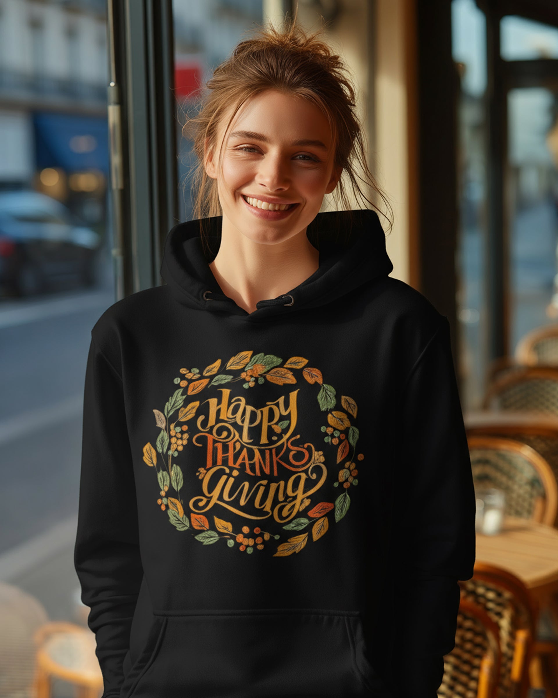 Happy Thanksgiving Hoodie - Women's