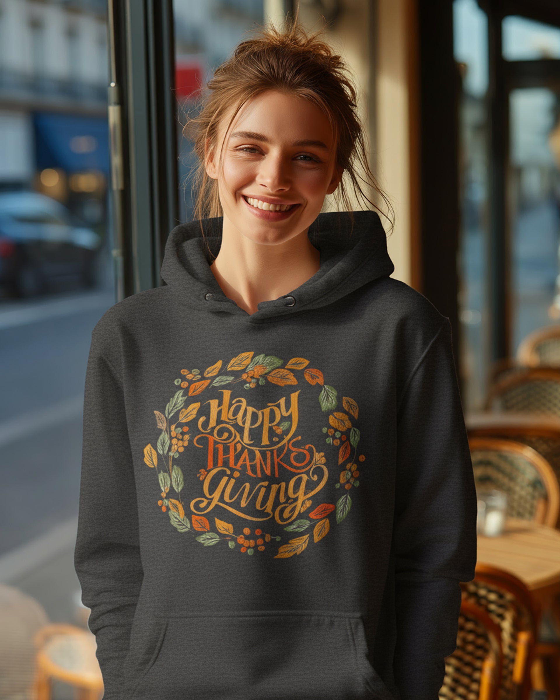 Happy Thanksgiving Hoodie - Women's