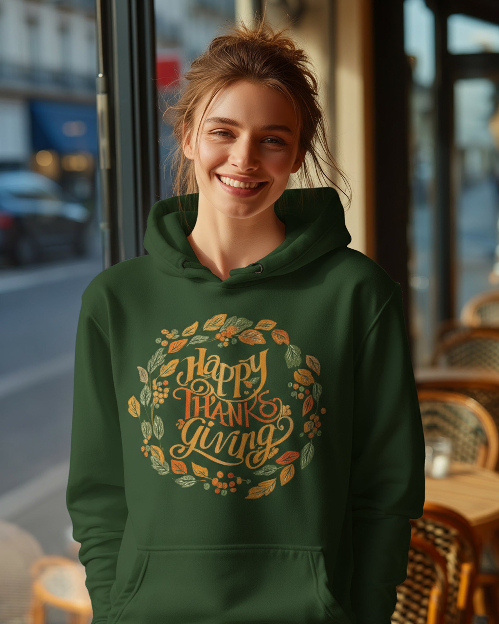 Happy Thanksgiving Hoodie - Women's