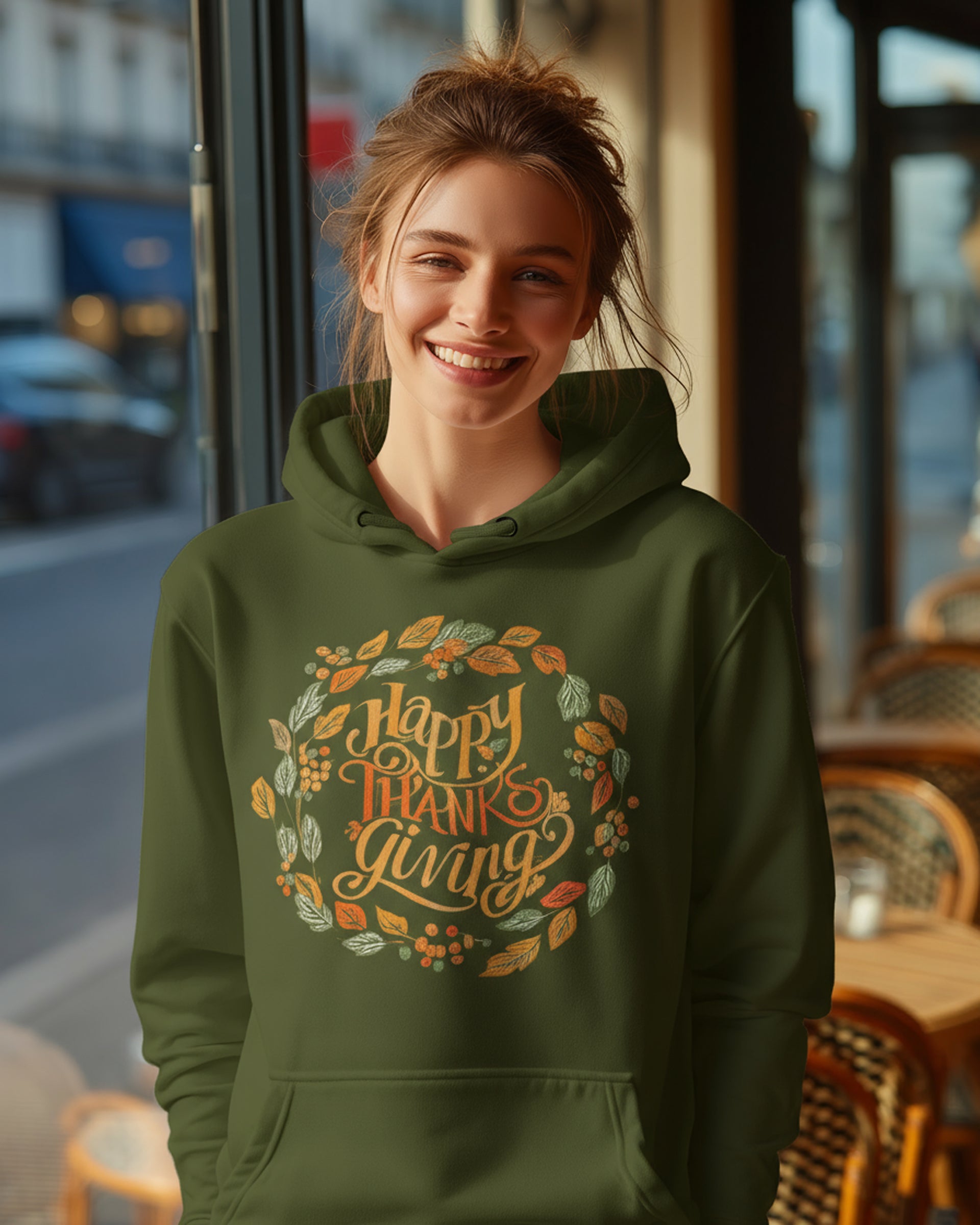 Happy Thanksgiving Hoodie - Women's