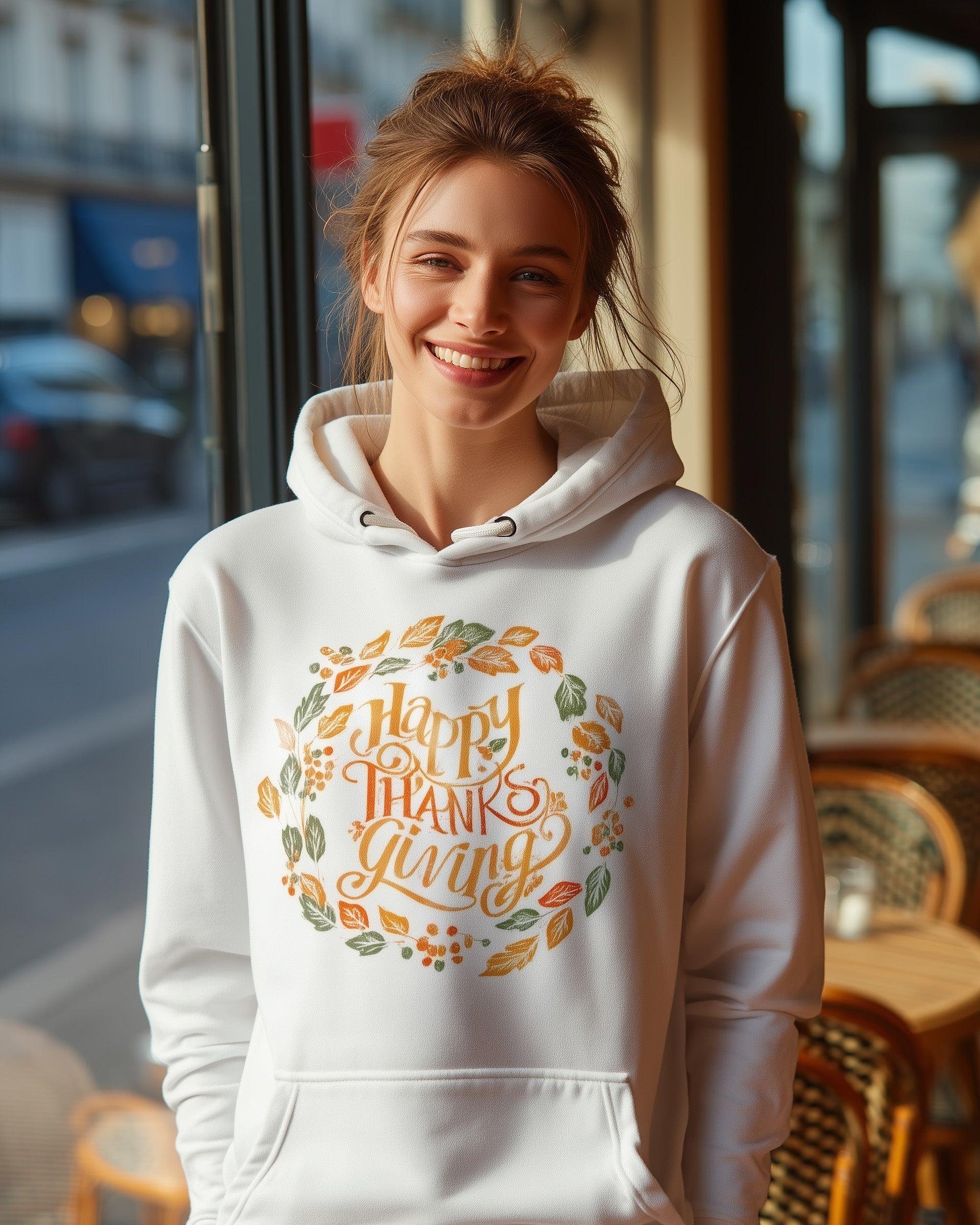 Happy Thanksgiving Hoodie - Women's