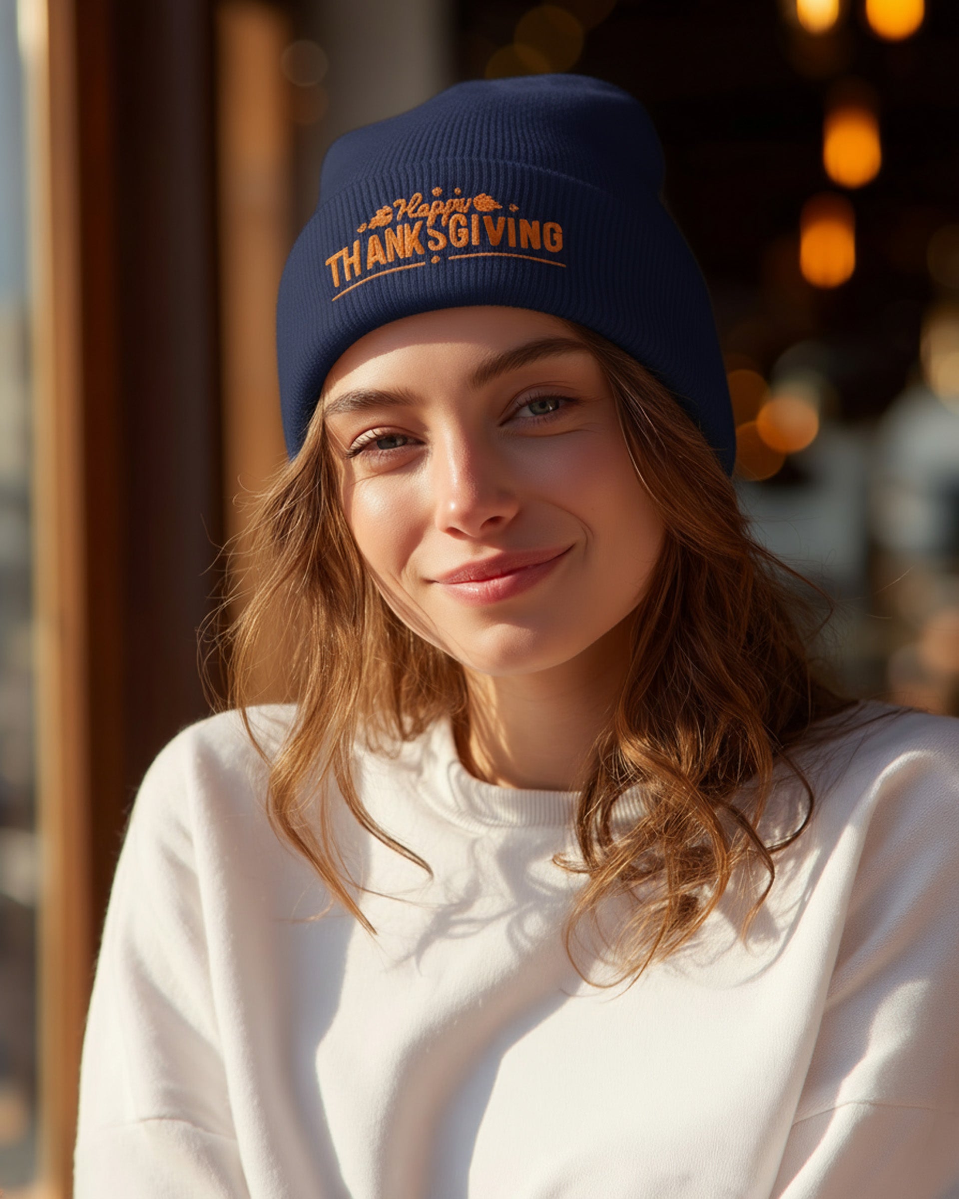 Happy Thanksgiving Beanie - Women's