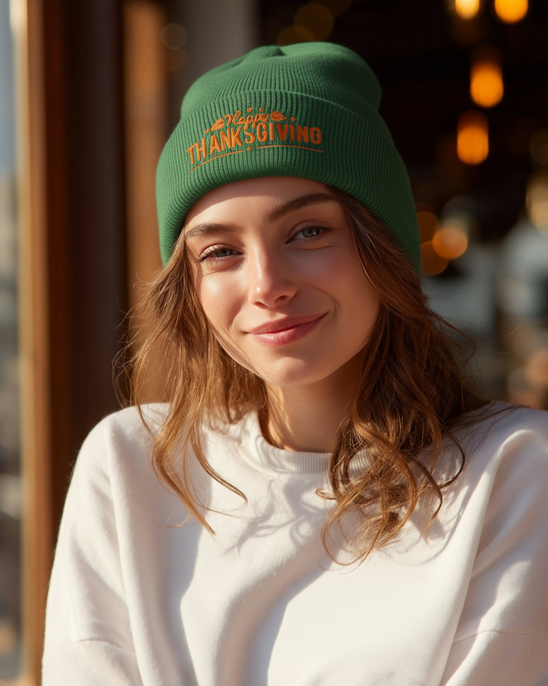 Happy Thanksgiving Beanie - Women's