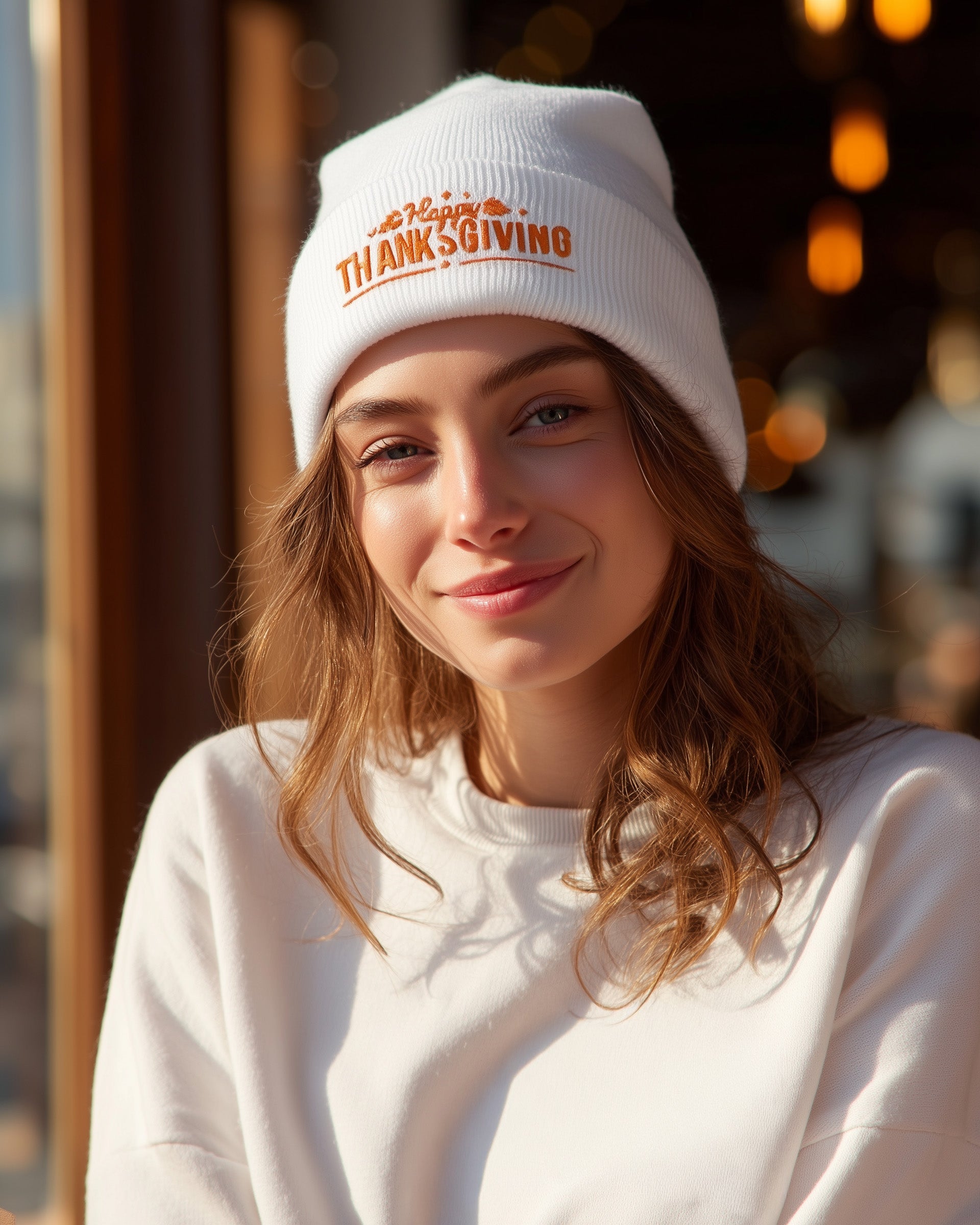 Happy Thanksgiving Beanie - Women's