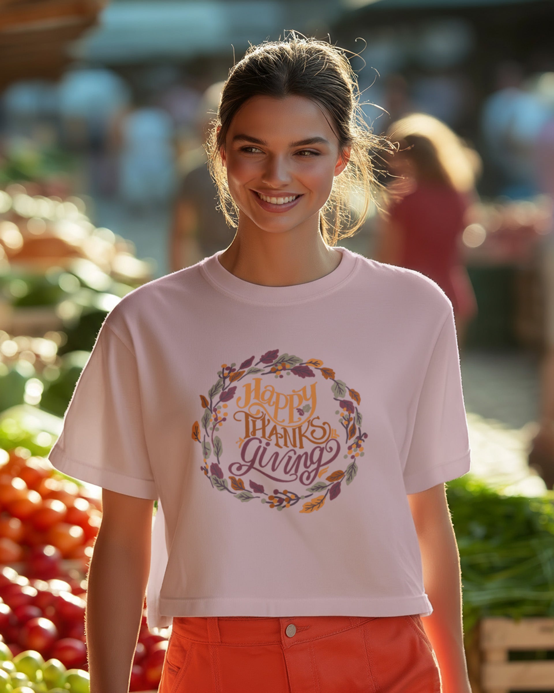 Happy Thanksgiving Heavyweight Boxy Tee - Women's