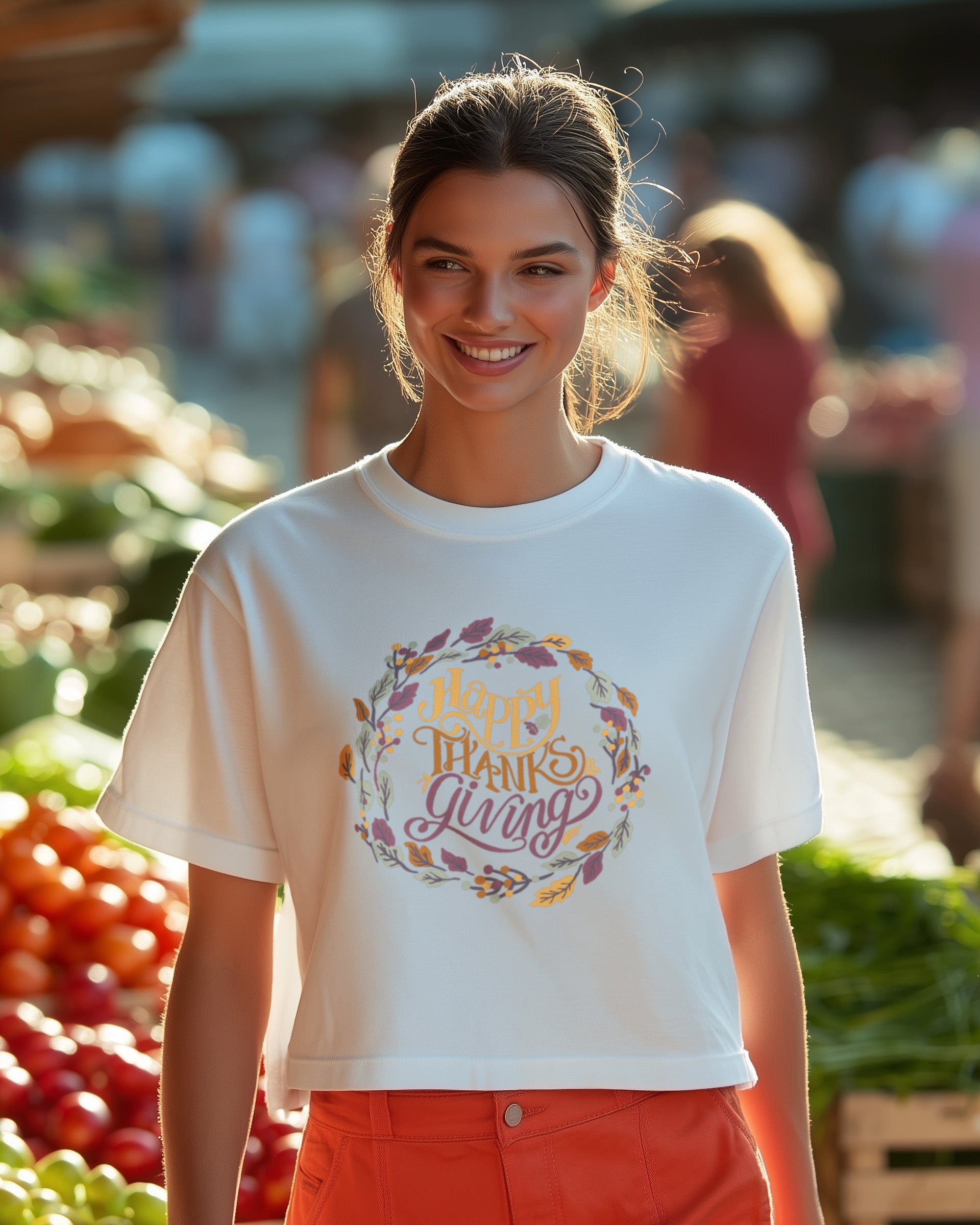 Happy Thanksgiving Heavyweight Boxy Tee - Women's