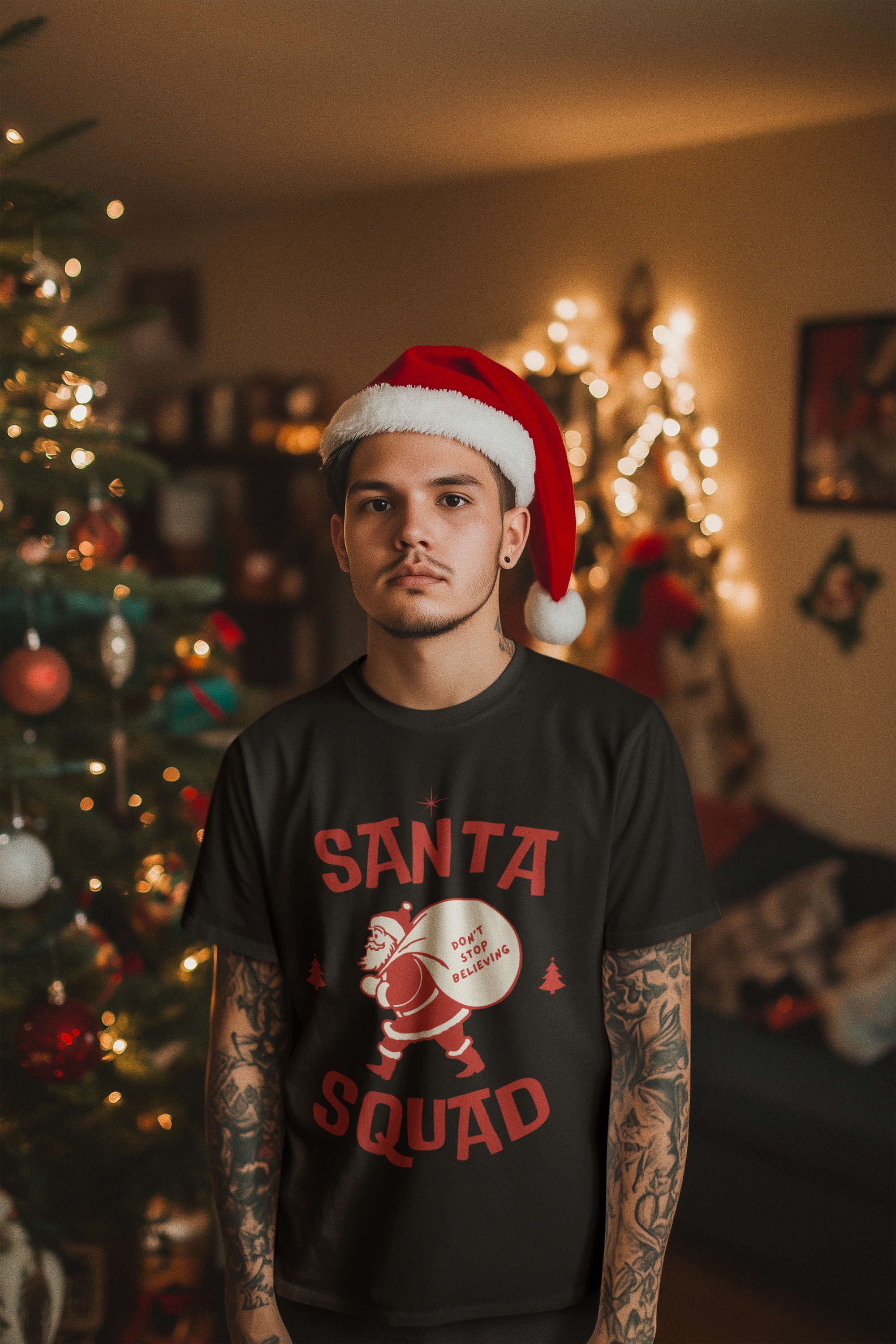 Santa Squad Christmas Tee - Men's