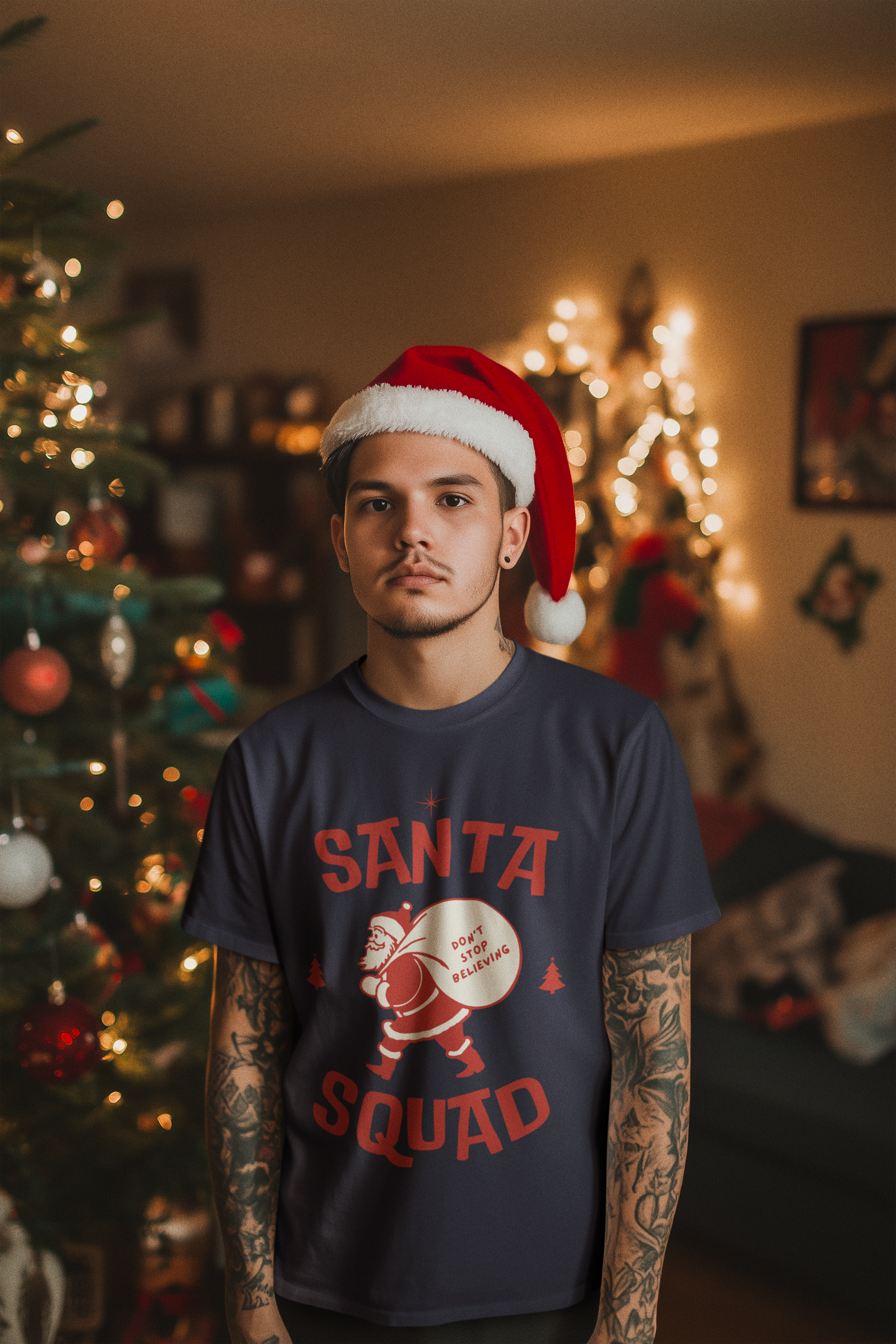 Santa Squad Christmas Tee - Men's