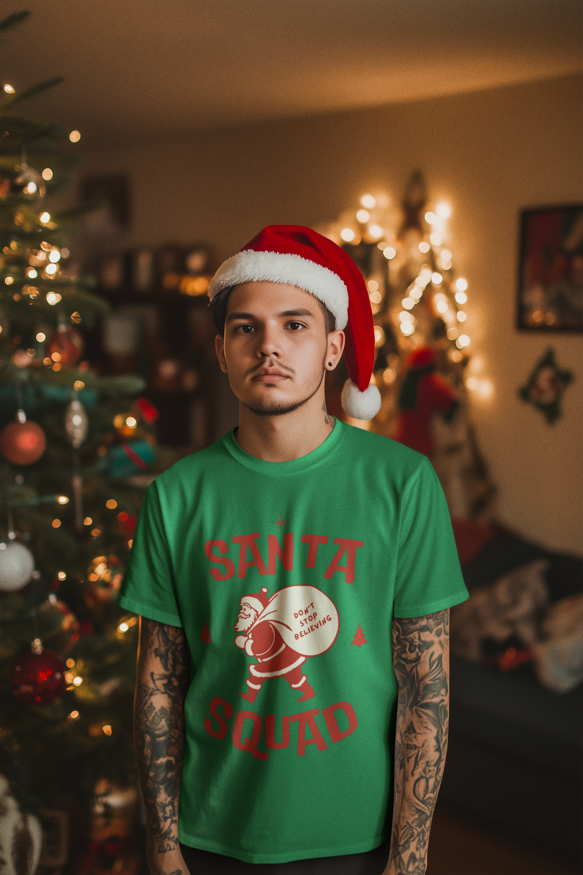 Santa Squad Christmas Tee - Men's