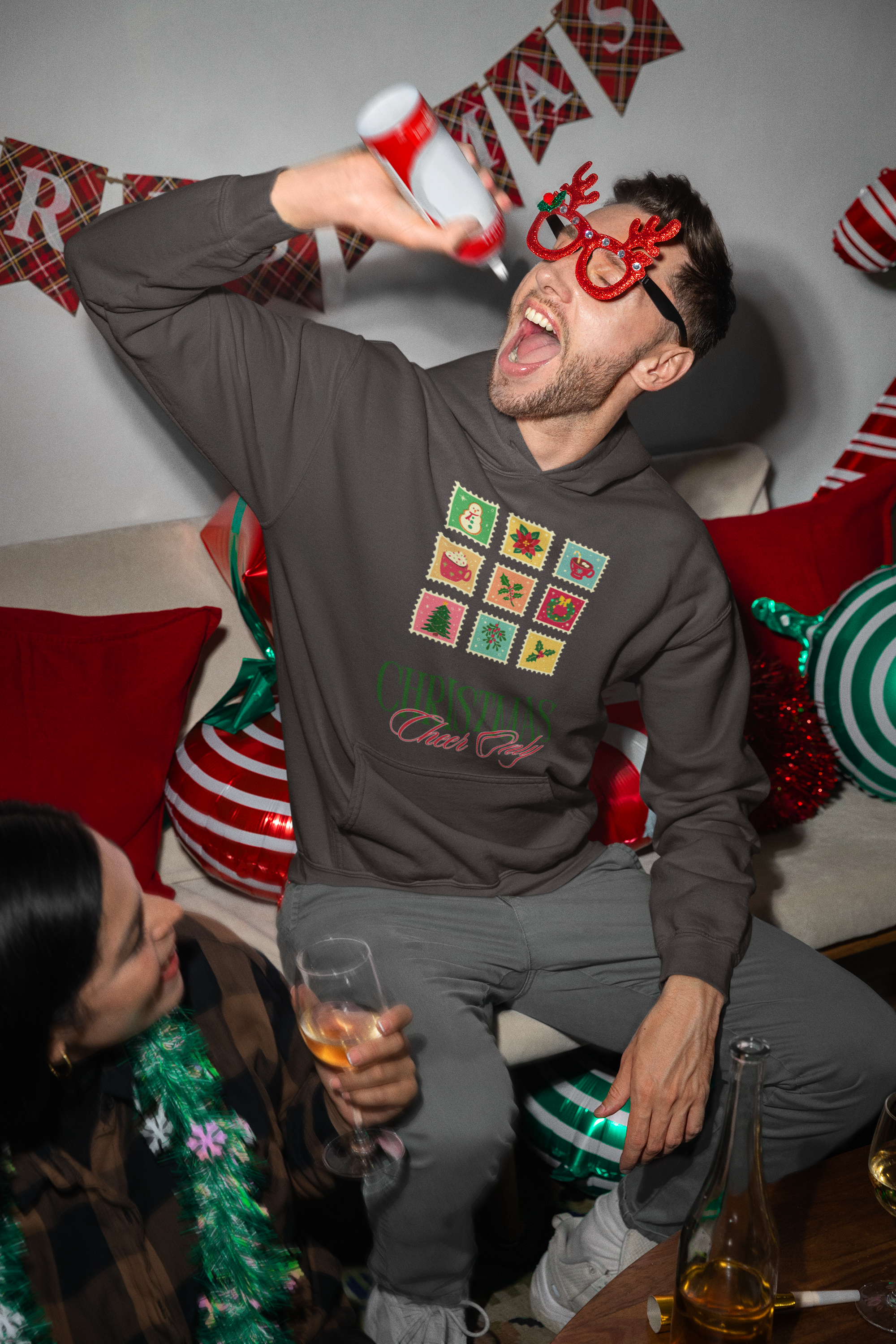 Christmas Cheer Only Hoodie - Men's