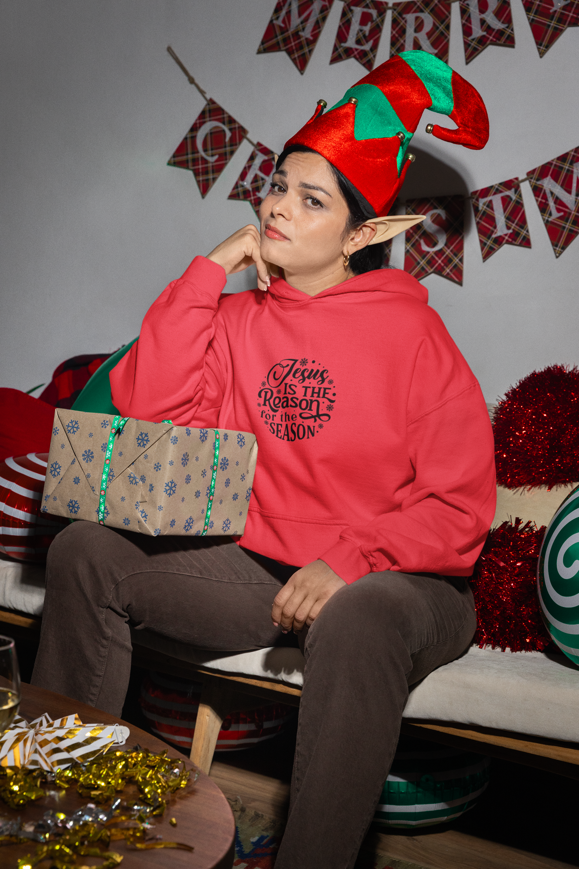 Jesus Is the Reason Christmas Hoodie - Women's