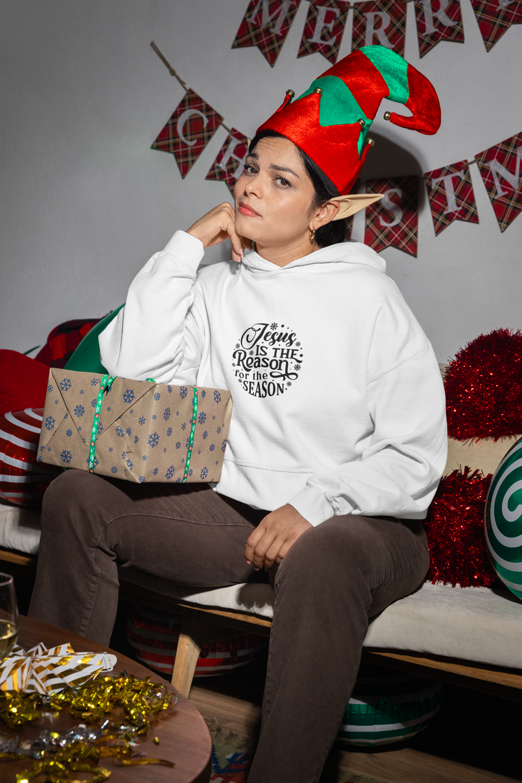 Jesus Is the Reason Christmas Hoodie - Women's