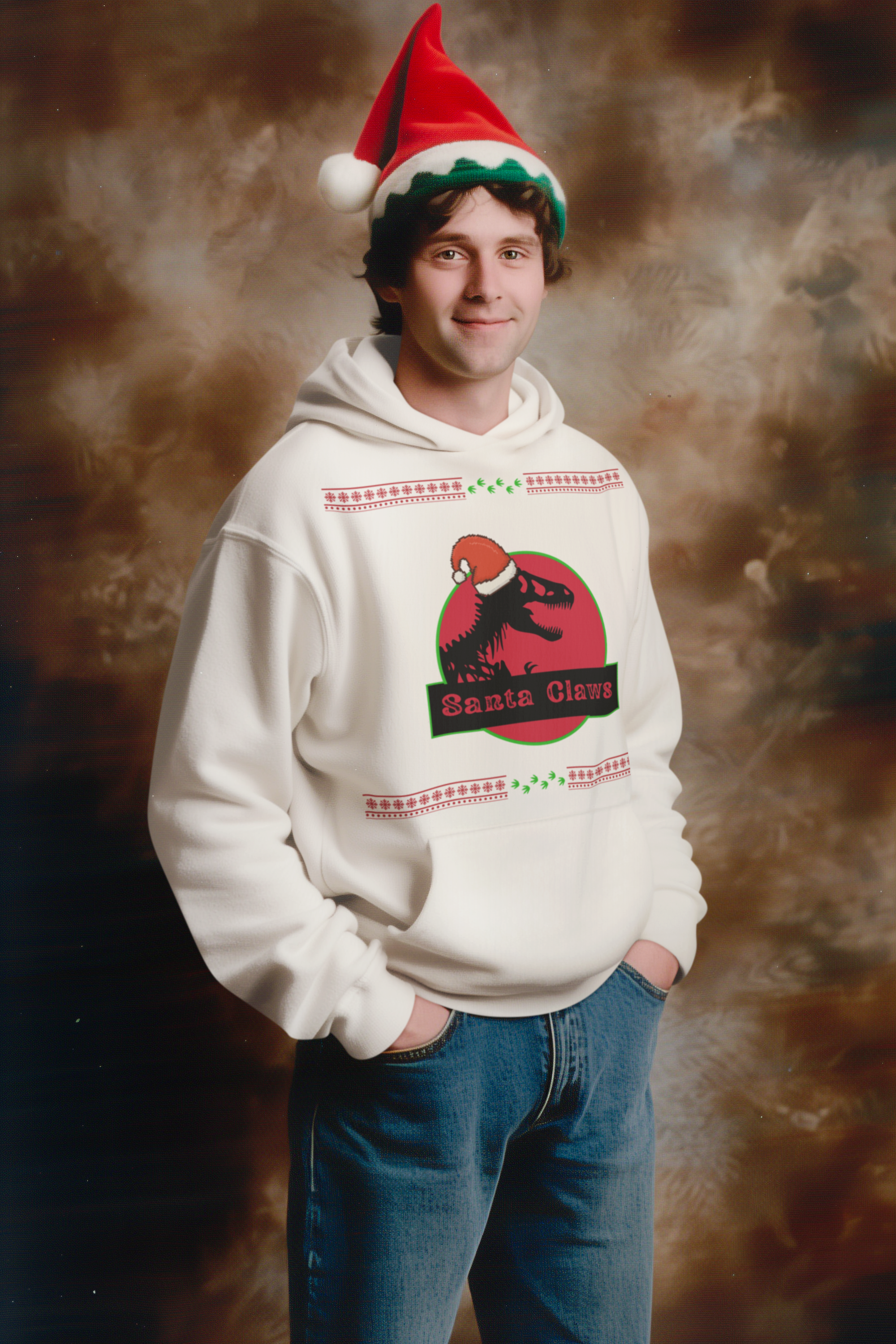 Santa Claws Christmas Hoodie - Men's