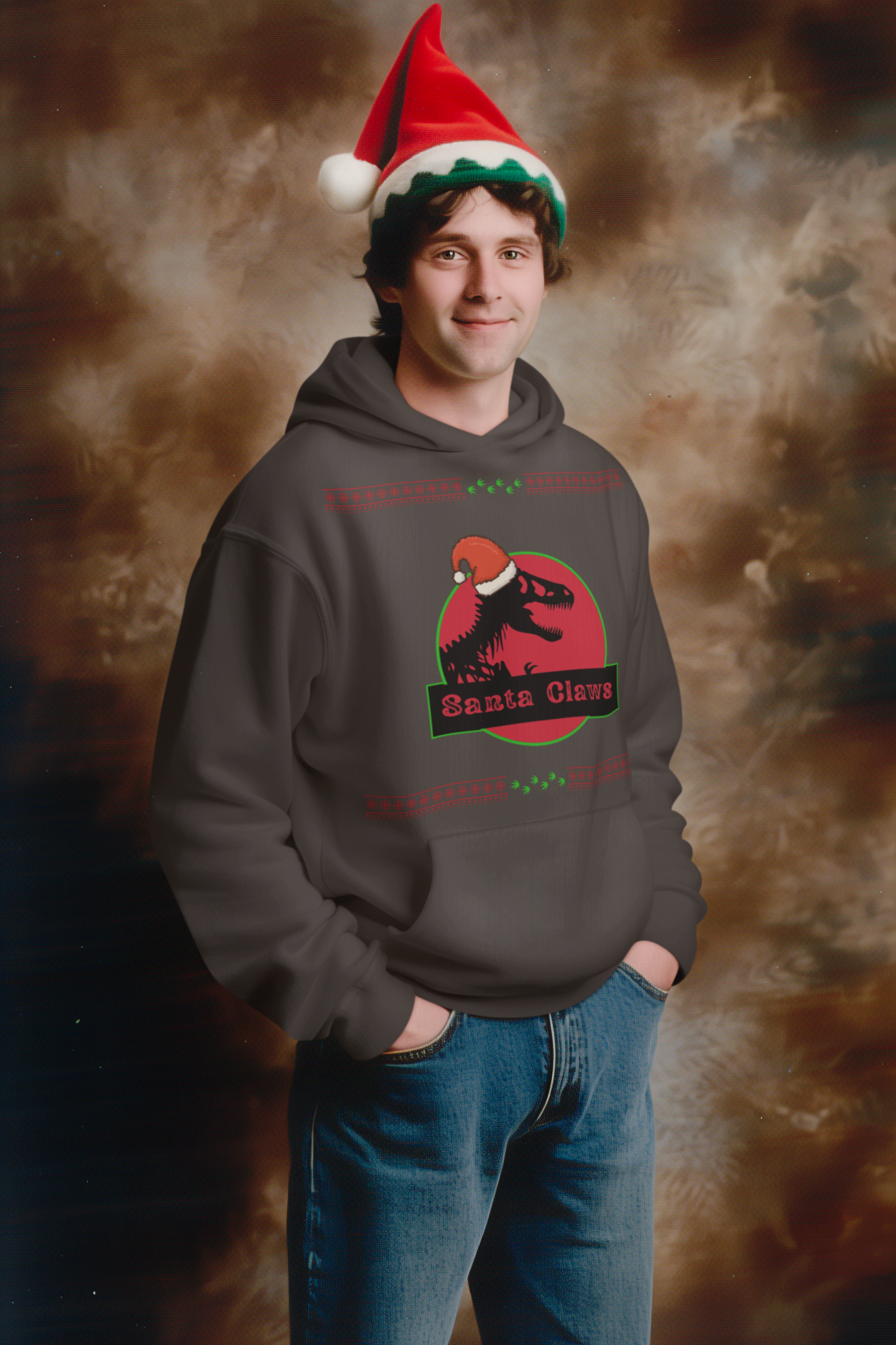 Santa Claws Christmas Hoodie - Men's