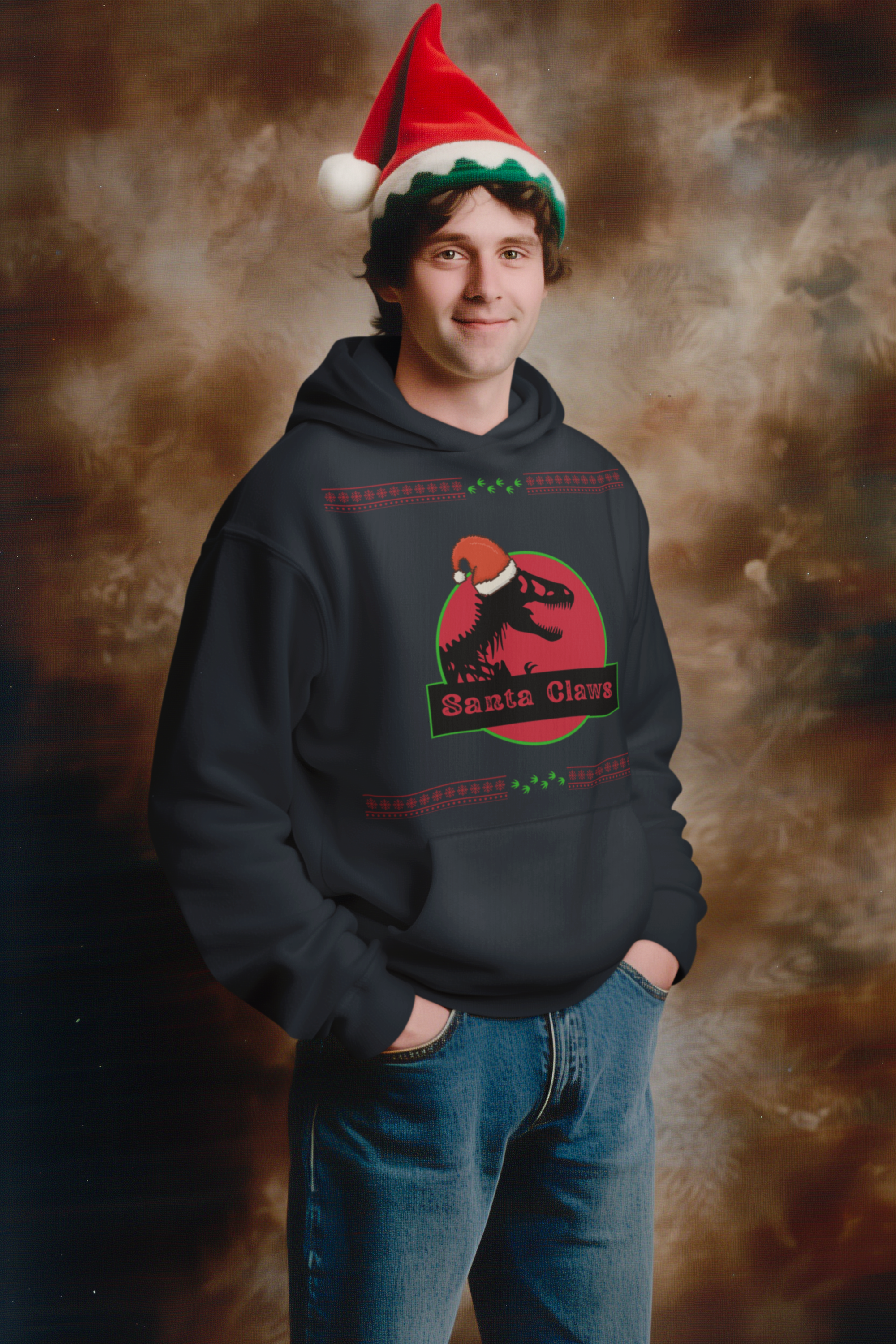 Santa Claws Christmas Hoodie - Men's