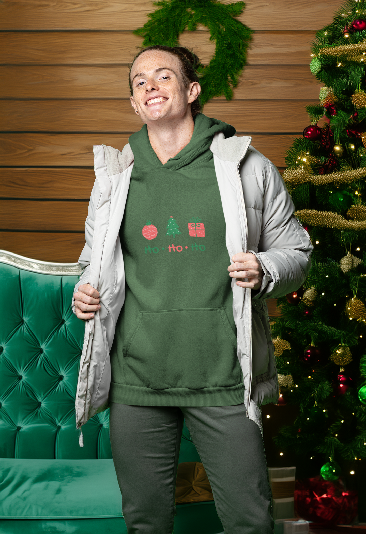 Ho Ho Ho Christmas Hoodie - Men's