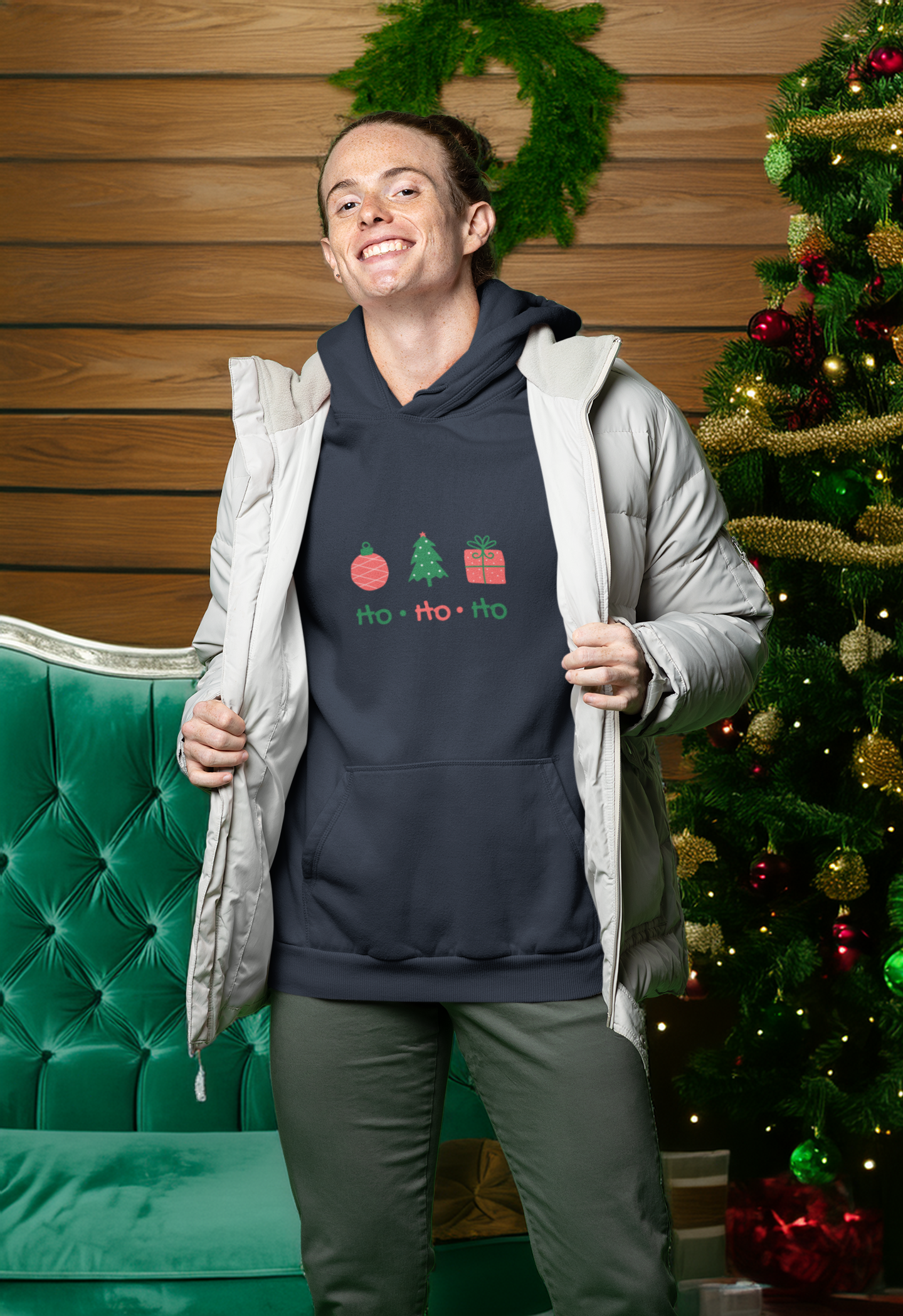Ho Ho Ho Christmas Hoodie - Men's