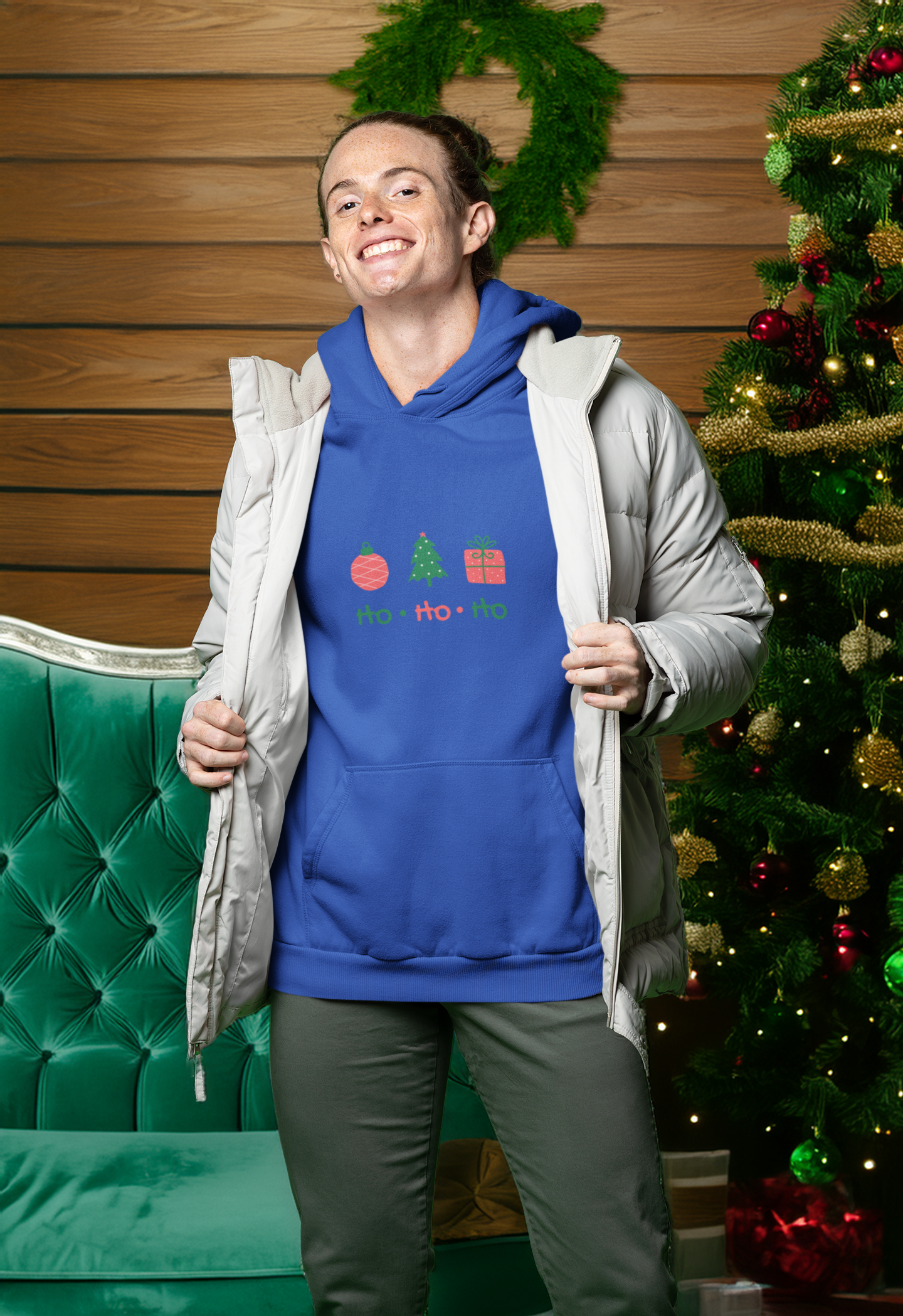 Ho Ho Ho Christmas Hoodie - Men's