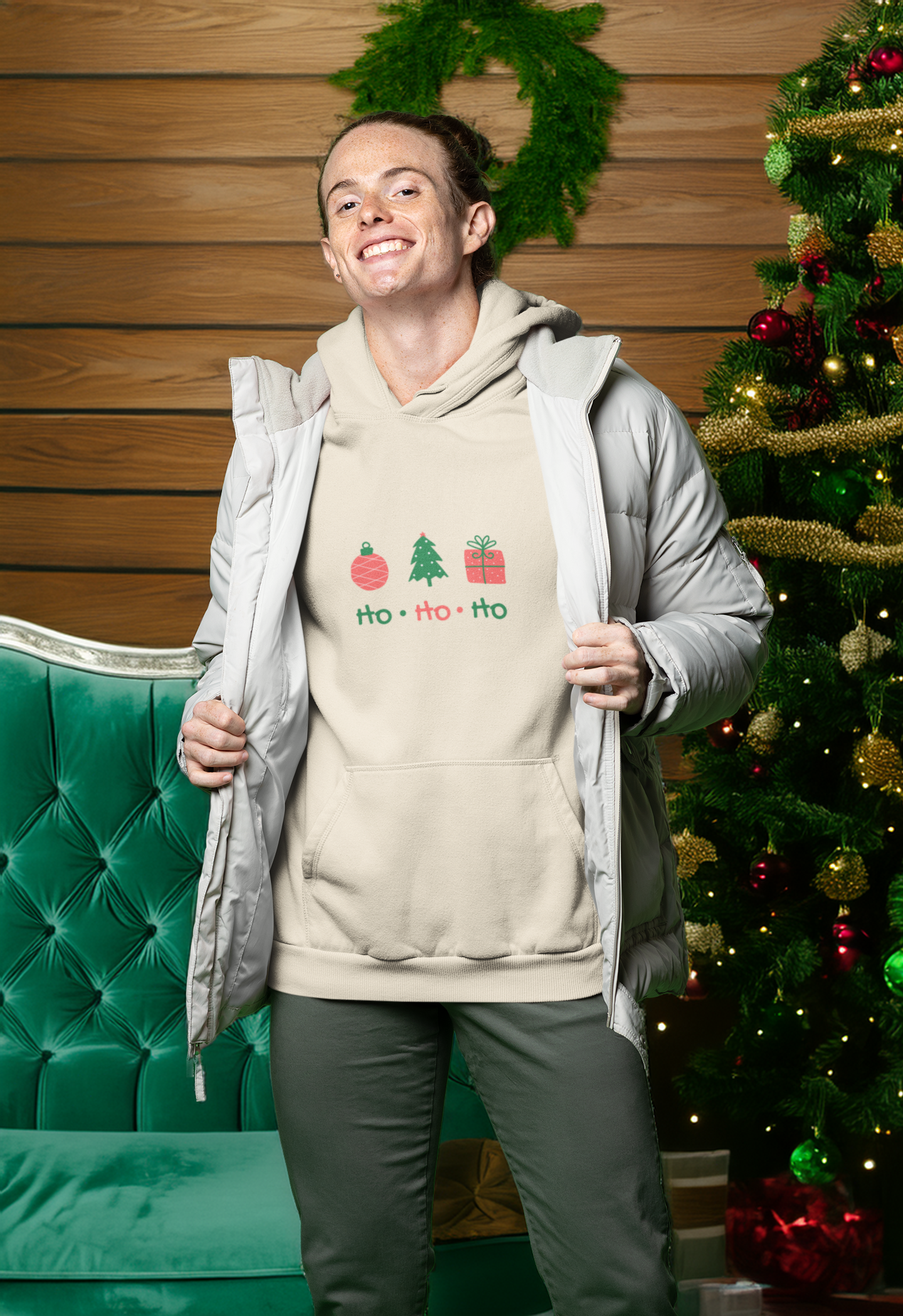Ho Ho Ho Christmas Hoodie - Men's