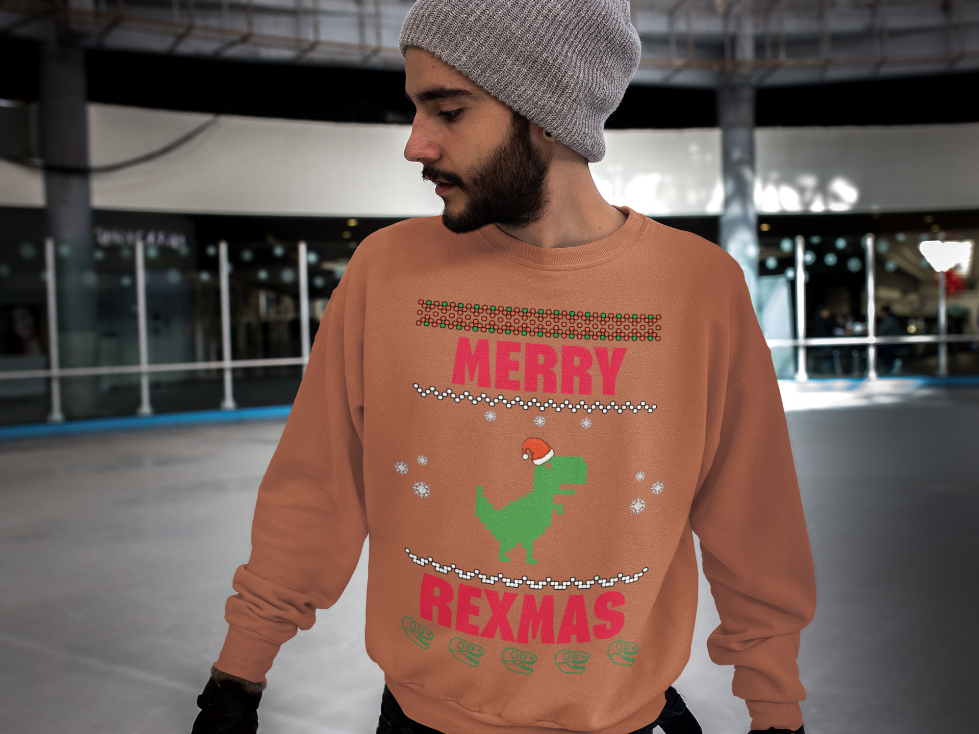 Merry Rexmas T-Rex Sweatshirt - Men's