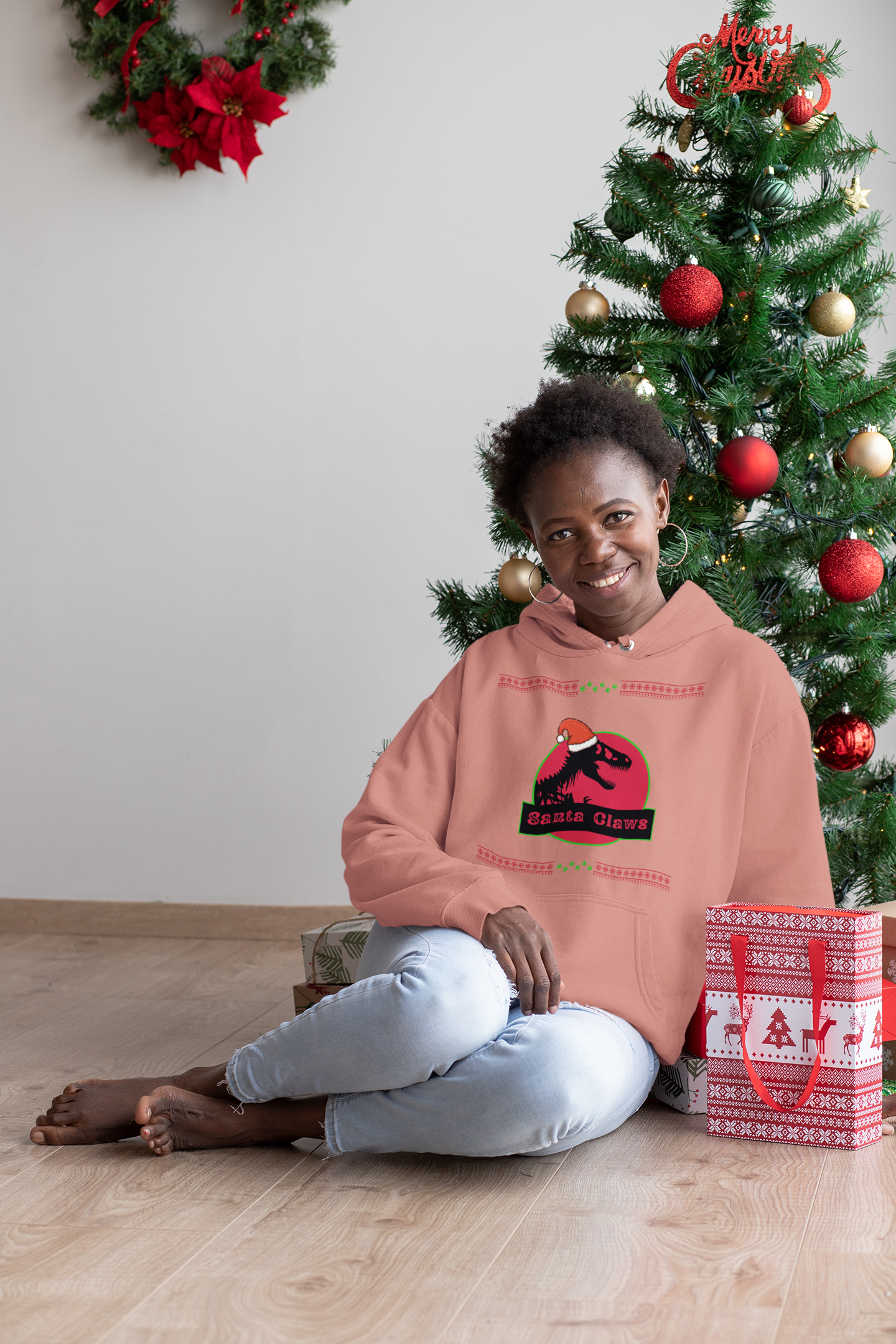 Santa Claws Christmas Hoodie - Women's
