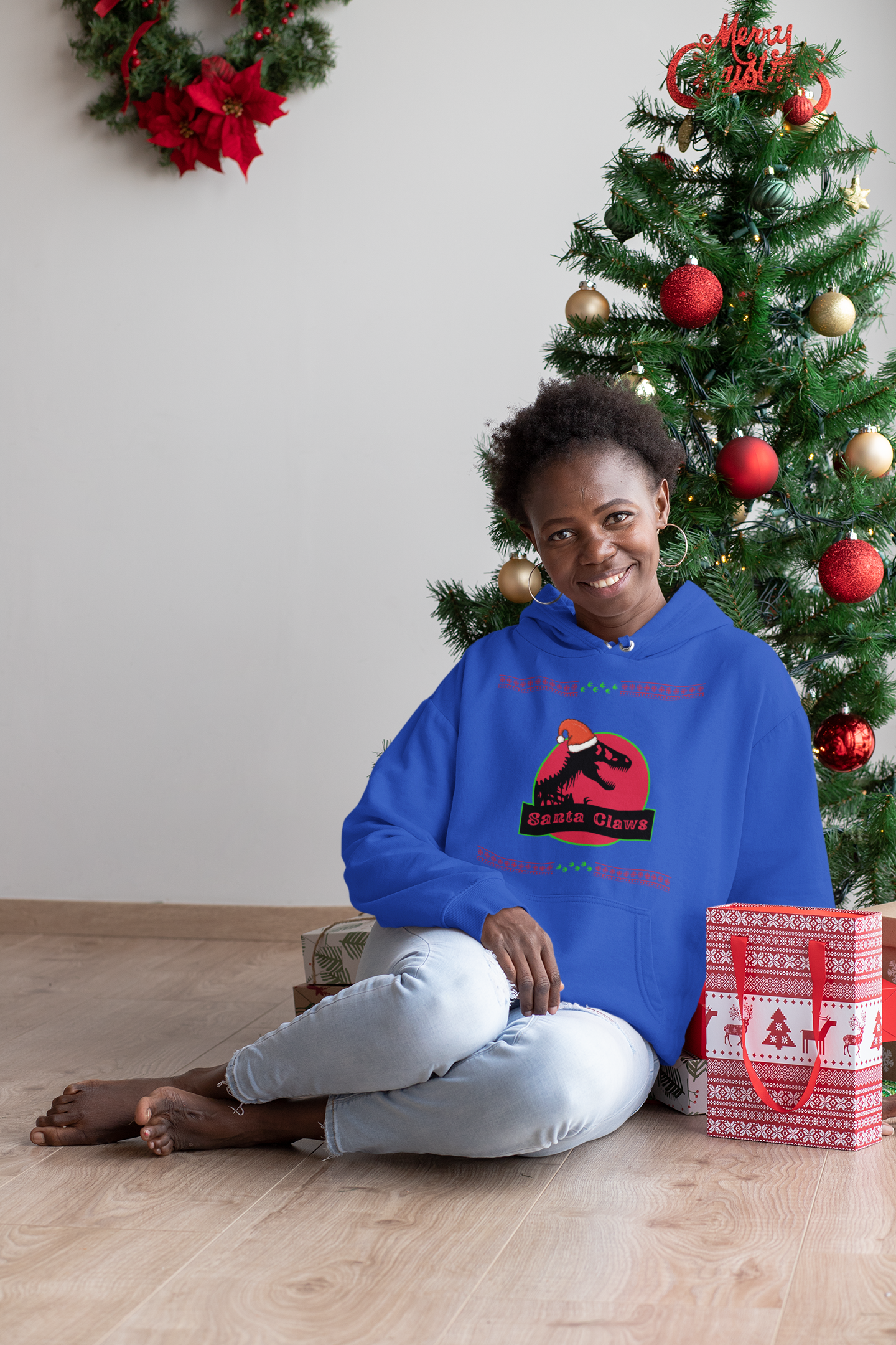 Santa Claws Christmas Hoodie - Women's