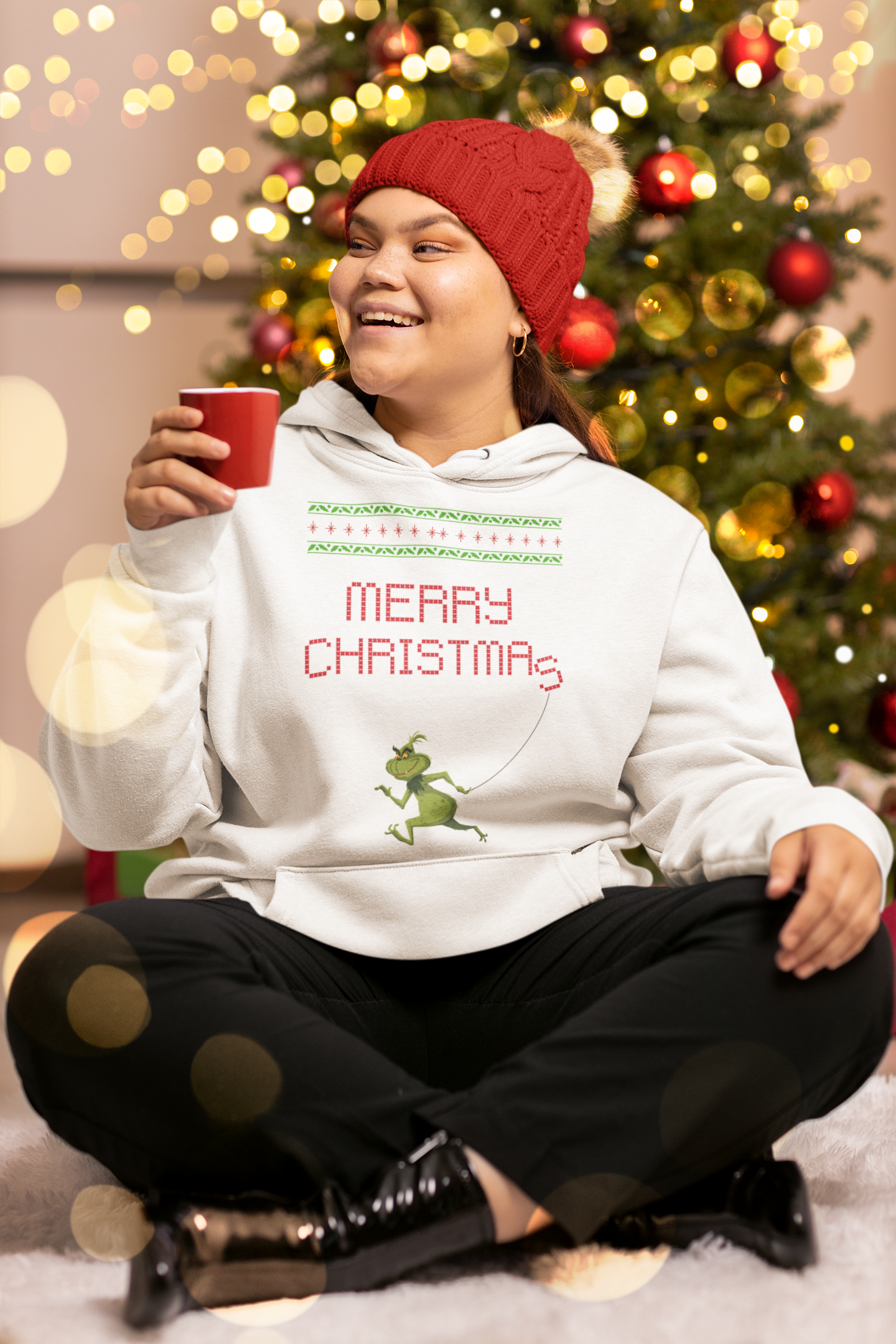 Merry Christmas Grinch Hoodie - Women's
