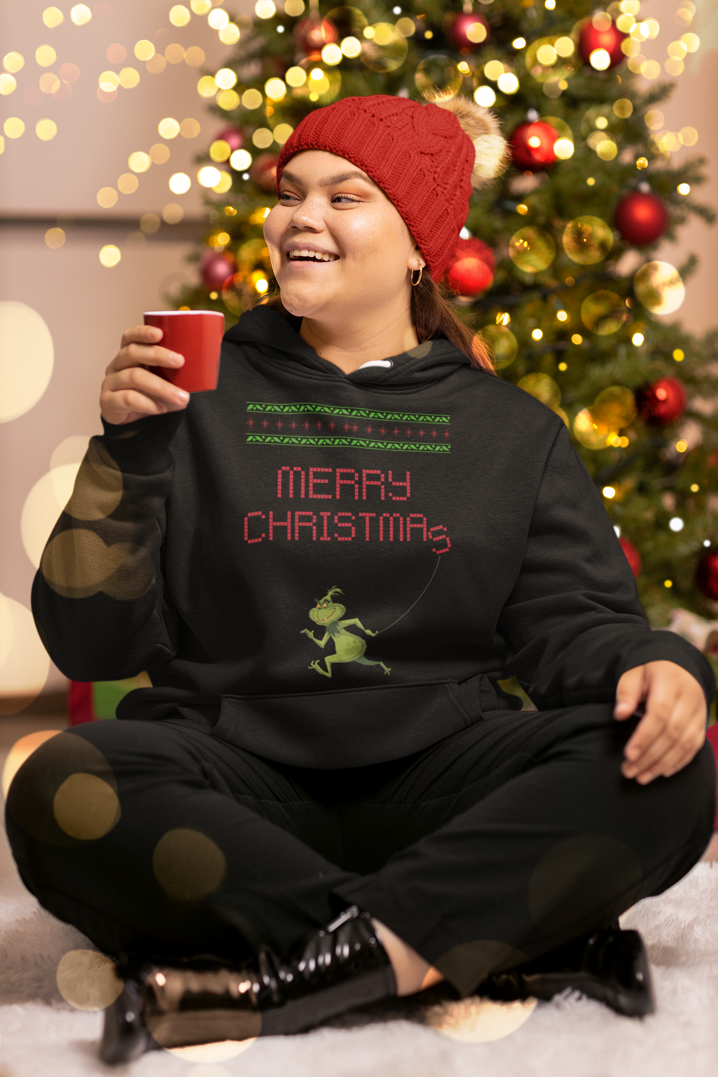 Merry Christmas Grinch Hoodie - Women's