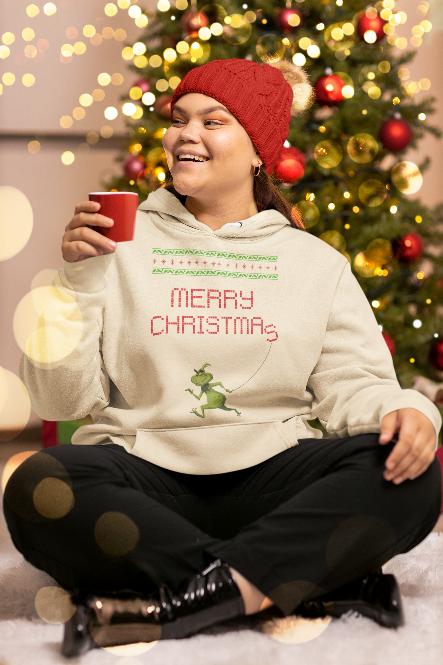 Merry Christmas Grinch Hoodie - Women's