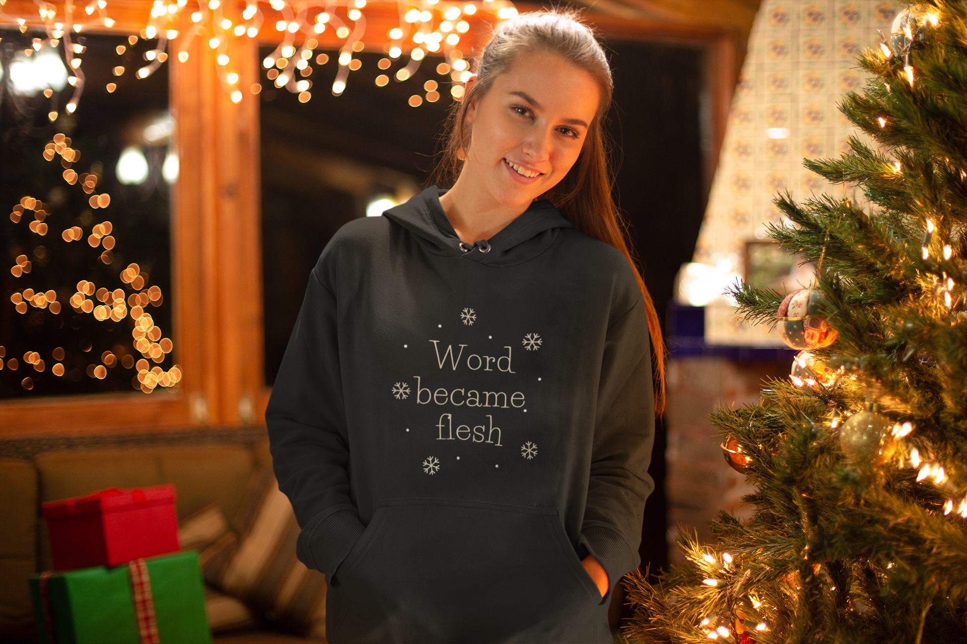 Word Became Flesh Christmas Hoodie - Women's
