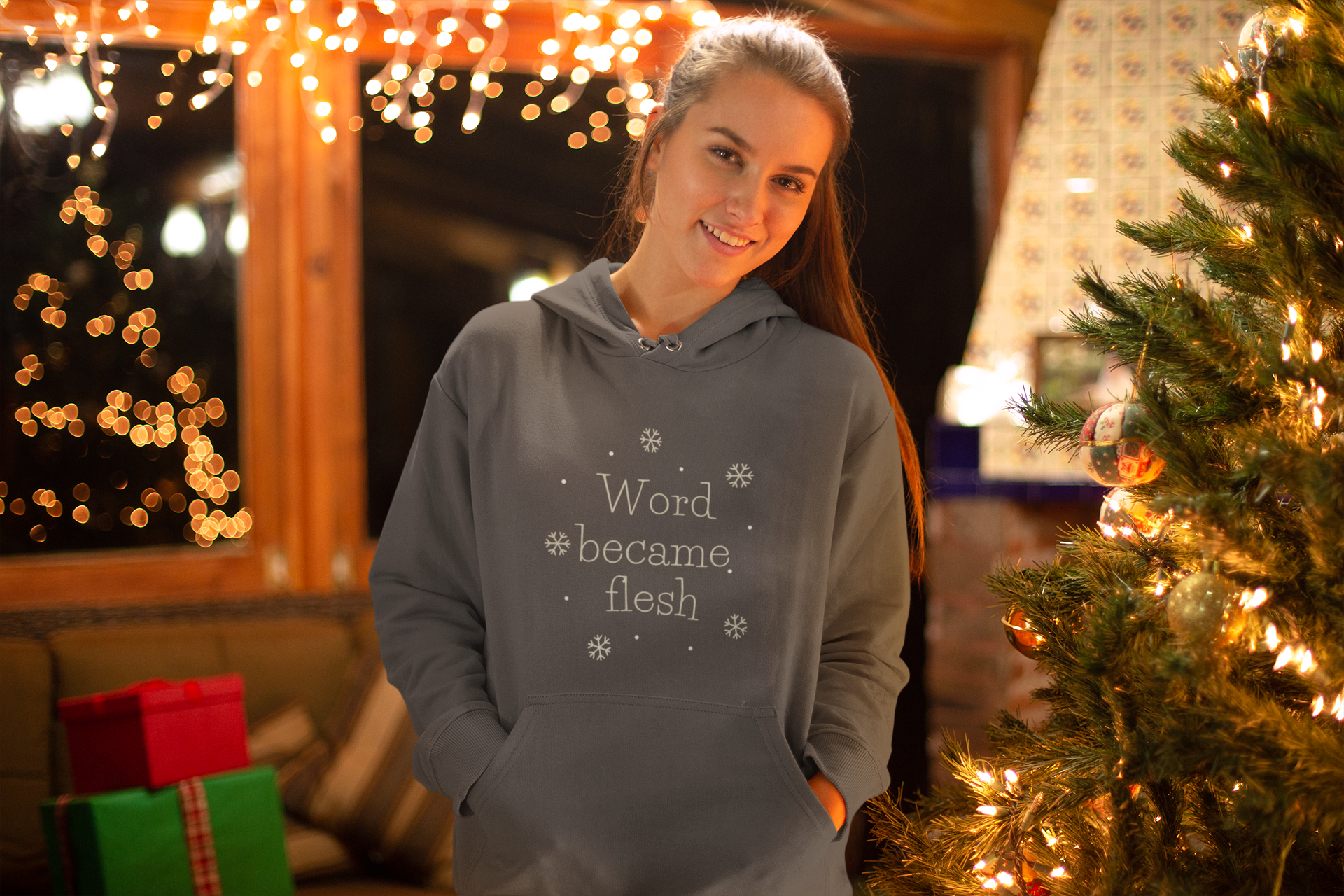 Word Became Flesh Christmas Hoodie - Women's