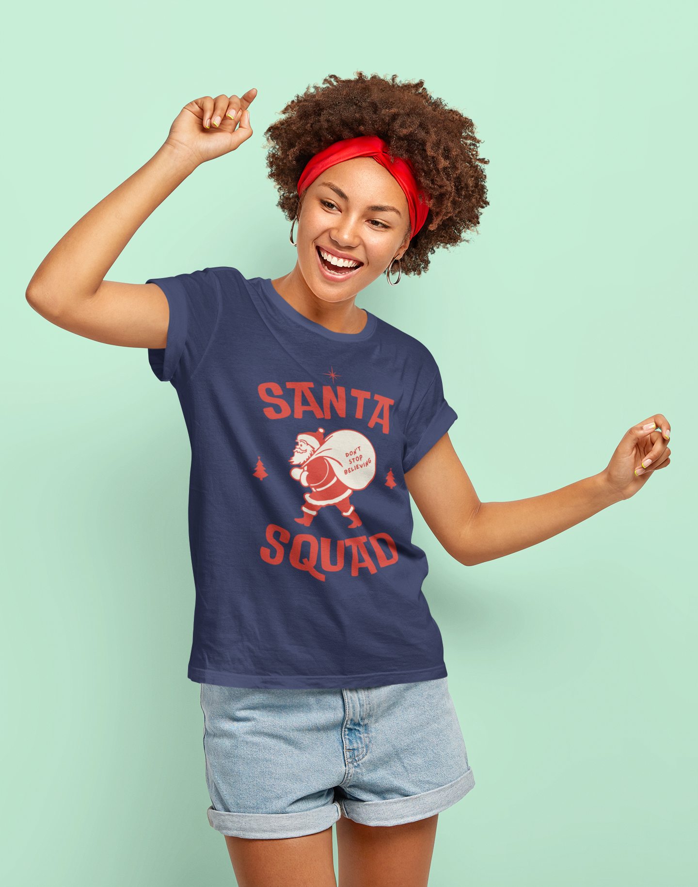 Santa Squad Christmas Tee - Women's