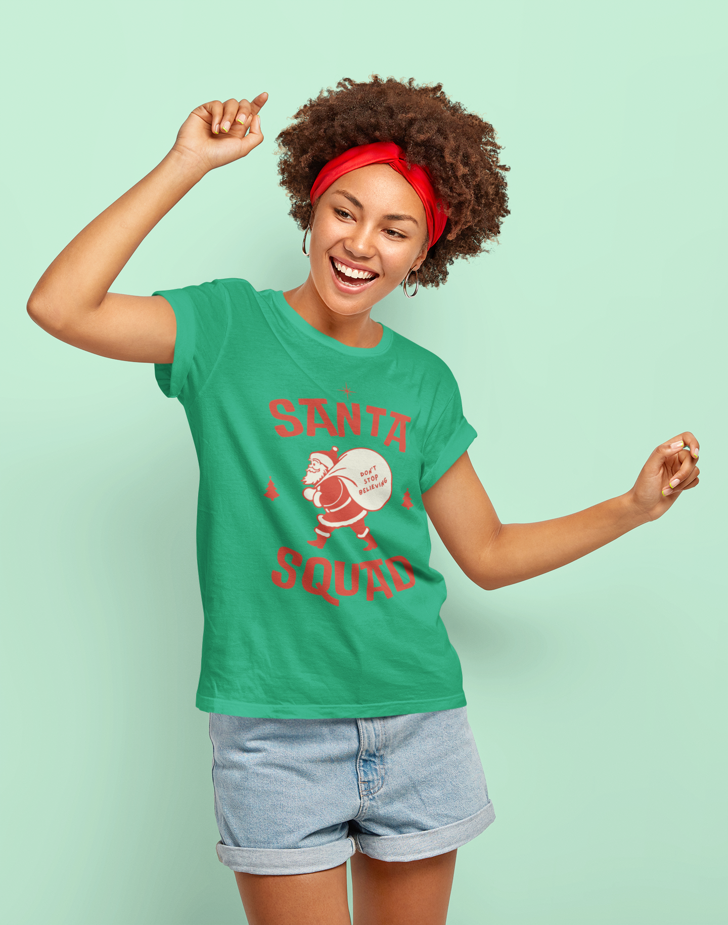 Santa Squad Christmas Tee - Women's