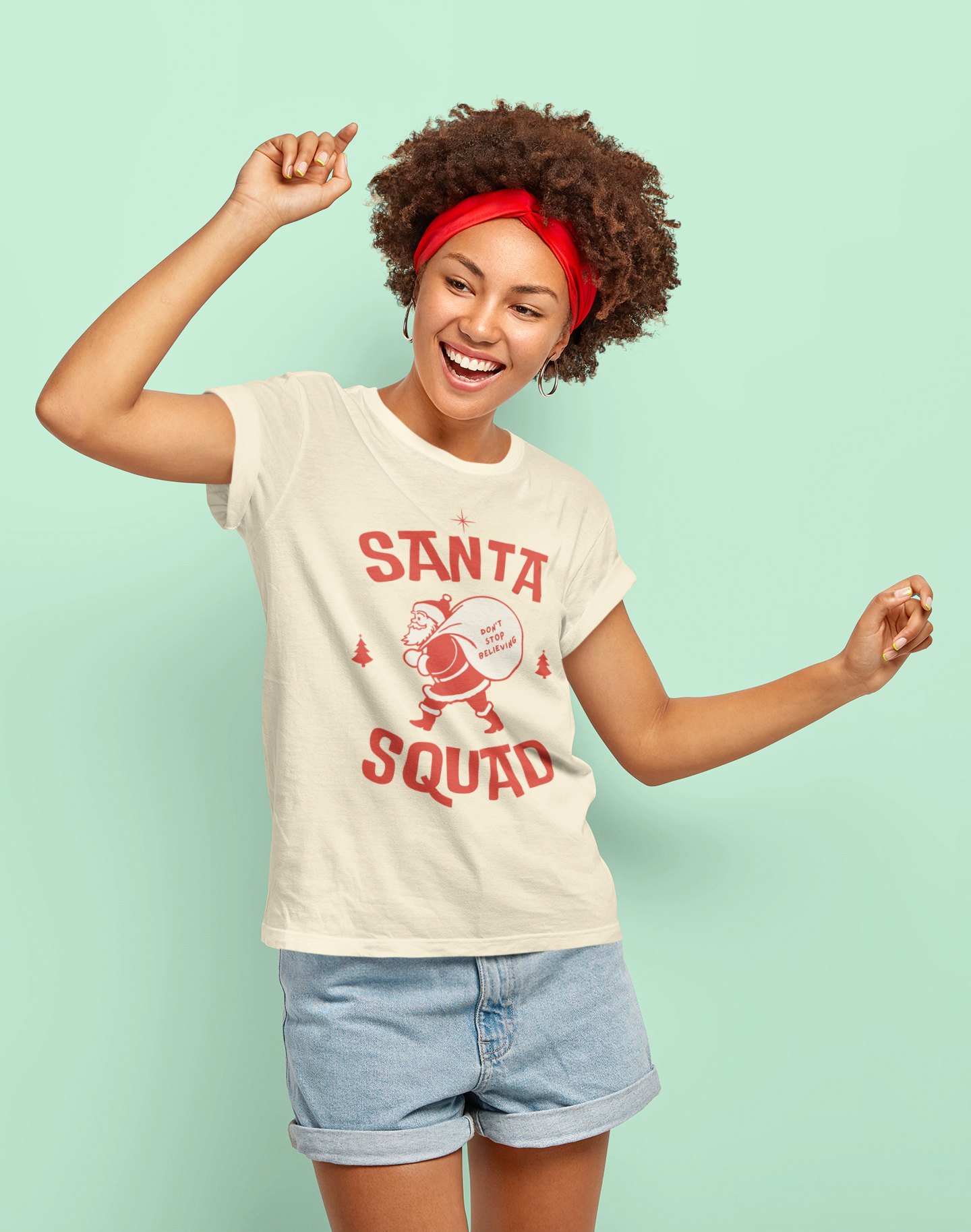 Santa Squad Christmas Tee - Women's