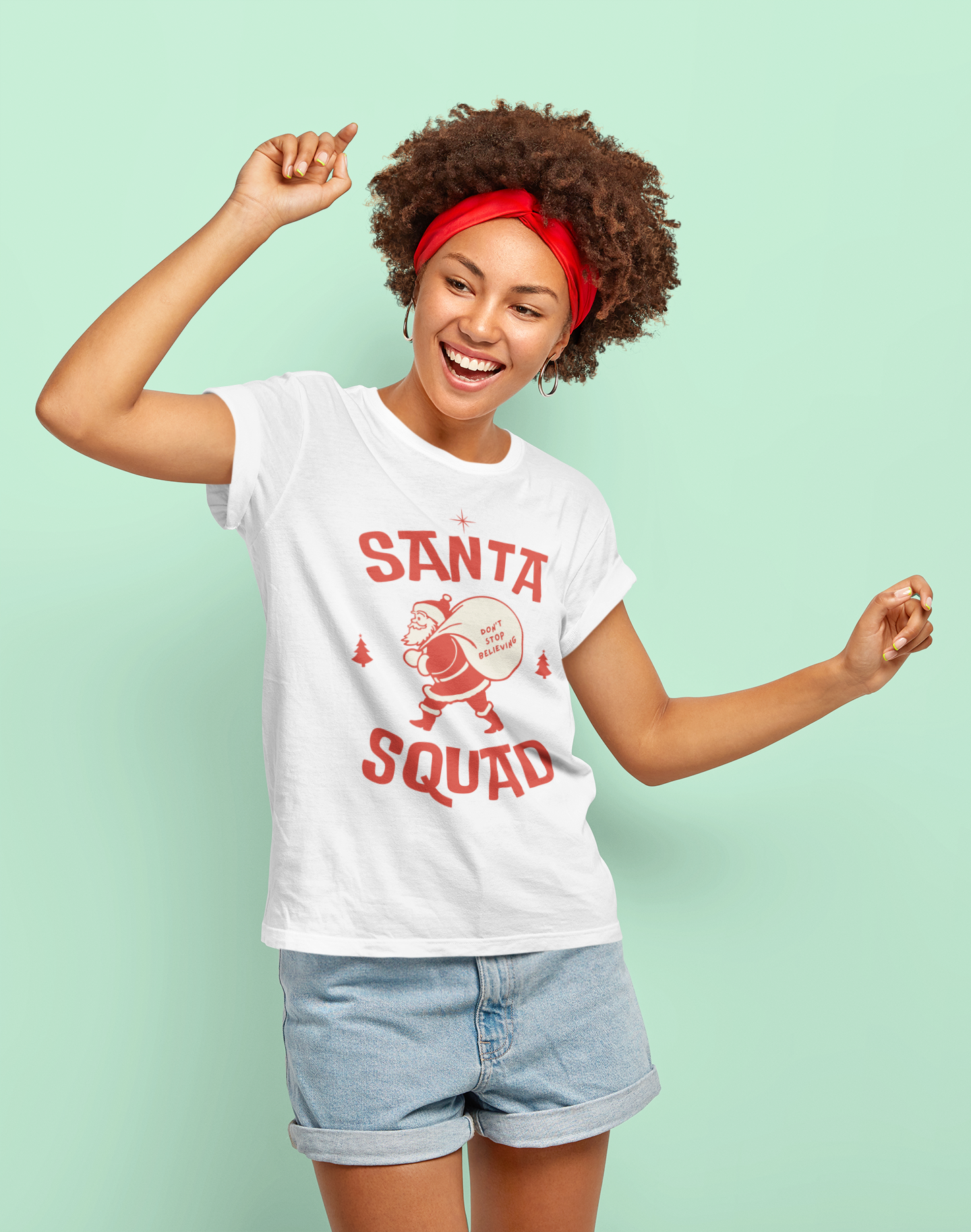 Santa Squad Christmas Tee - Women's