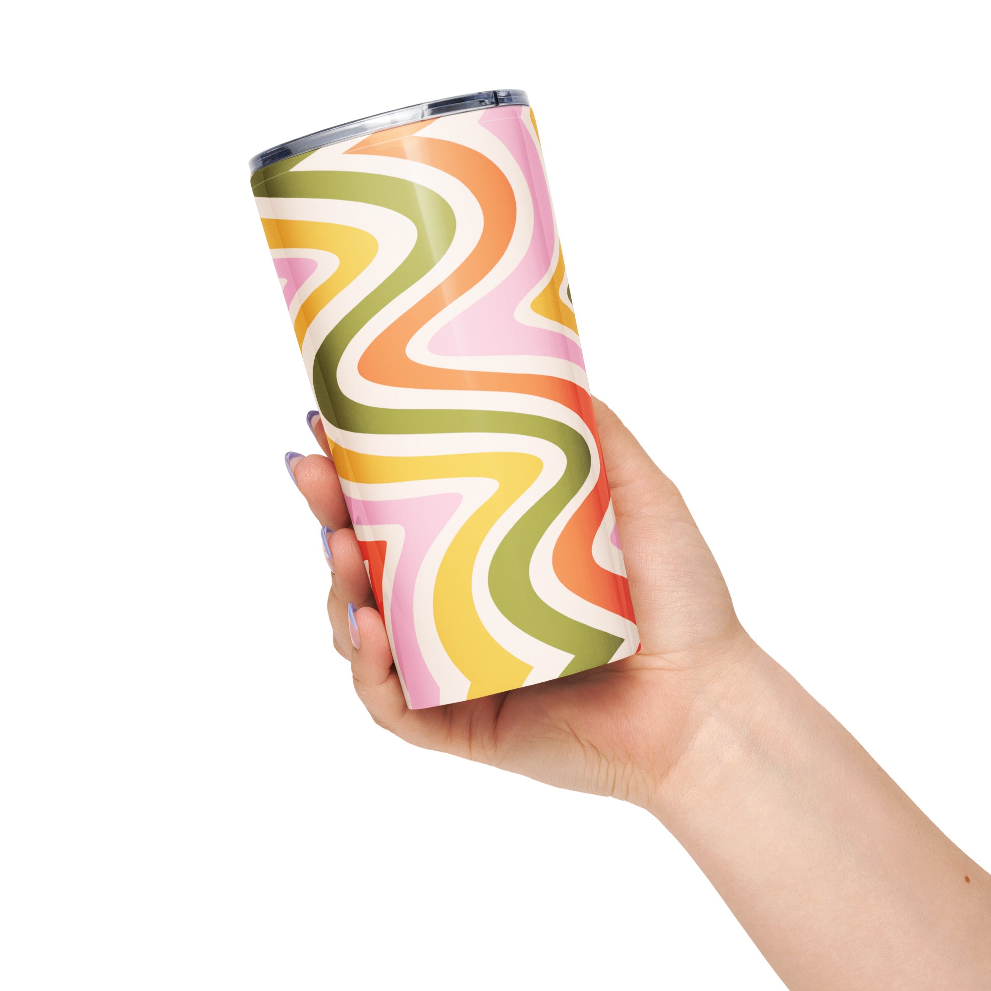 Tapered Stainless Steel Tumbler (Swirly)