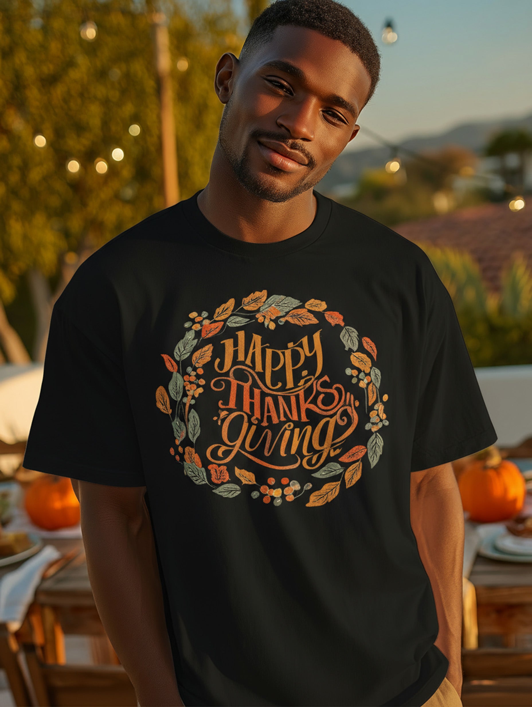 Happy Thanksgiving Heavyweight Boxy Tee - Men's